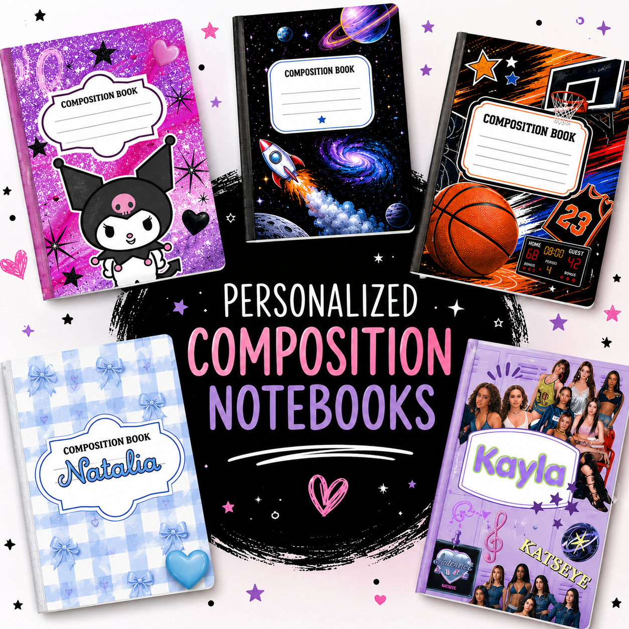 Personalized Composition Notebooks