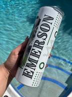 ⚽ Personalized Soccer Tumbler – 20 oz Skinny