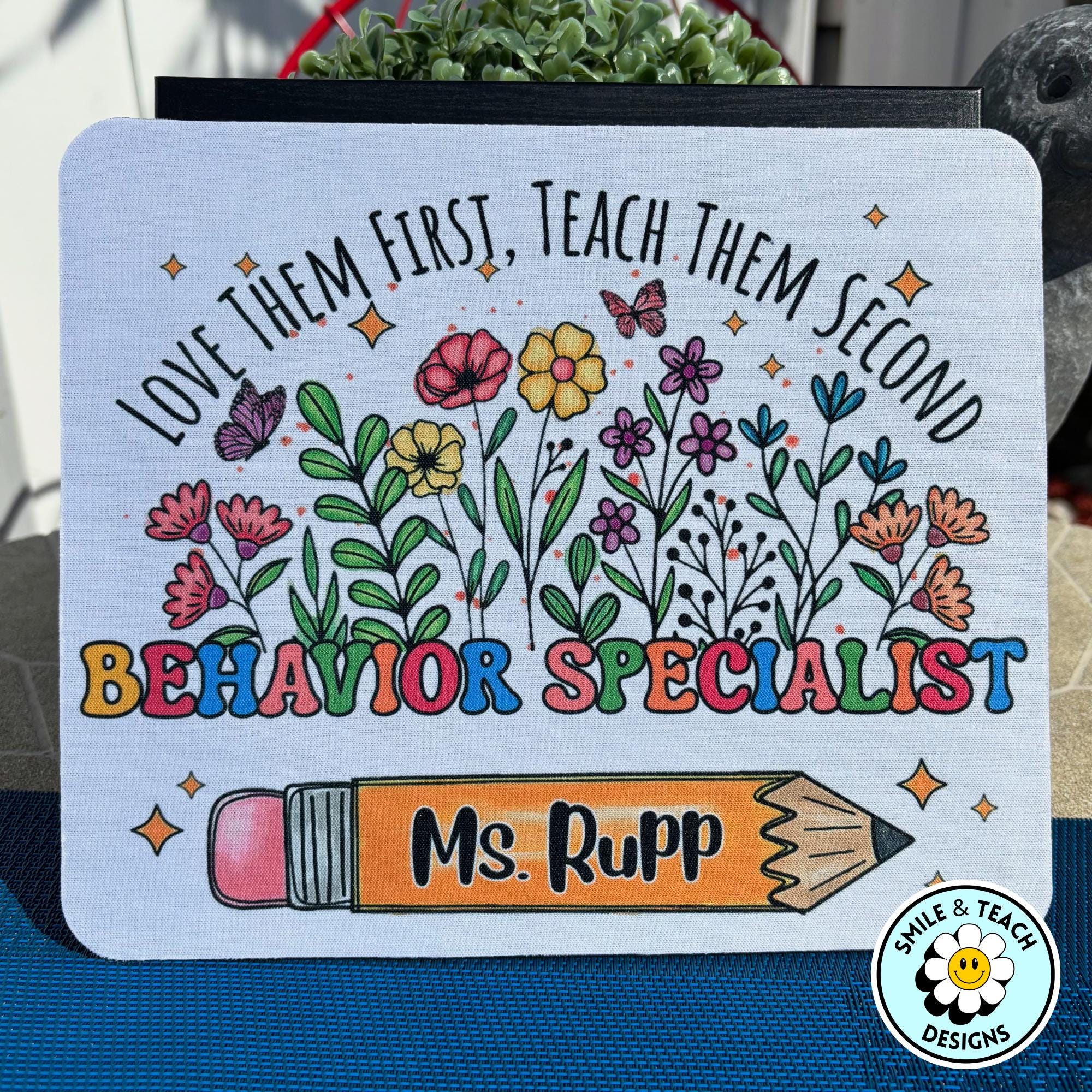 Personalized Behavior Specialist Mouse Pad – Custom Name Teacher Gift
