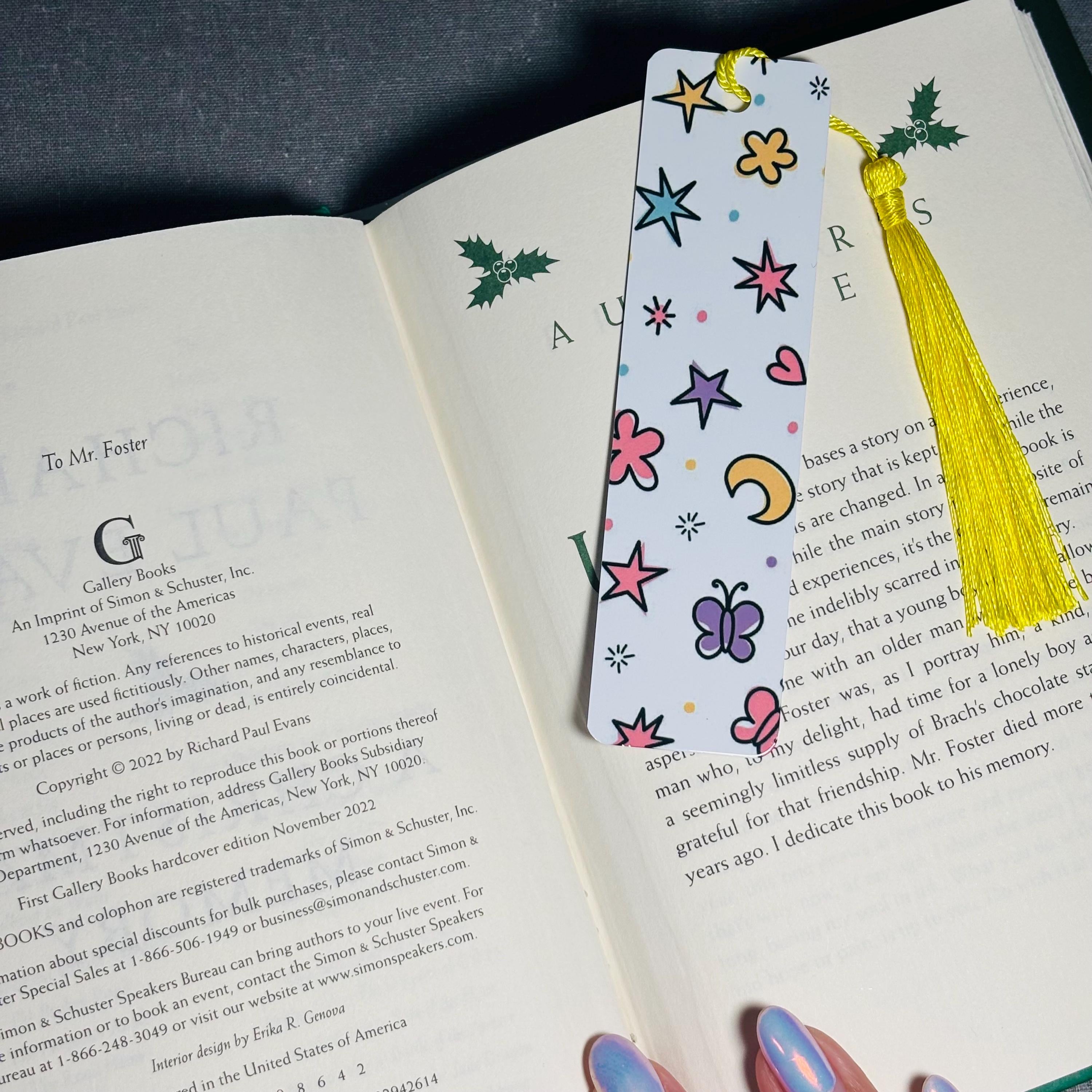 Stars & Moon Bookmark with Tassel – Whimsical & Durable Aluminum Page Holder