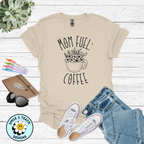 Mom Fuel: Coffee Graphic Tee | Cute Coffee Mom Shirt | Floral Coffee Mug T-Shirt | Motherhood Graphic Tee