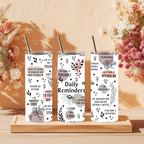 ✨🌸 Daily Reminders Affirmation Skinny Tumbler – 20 oz