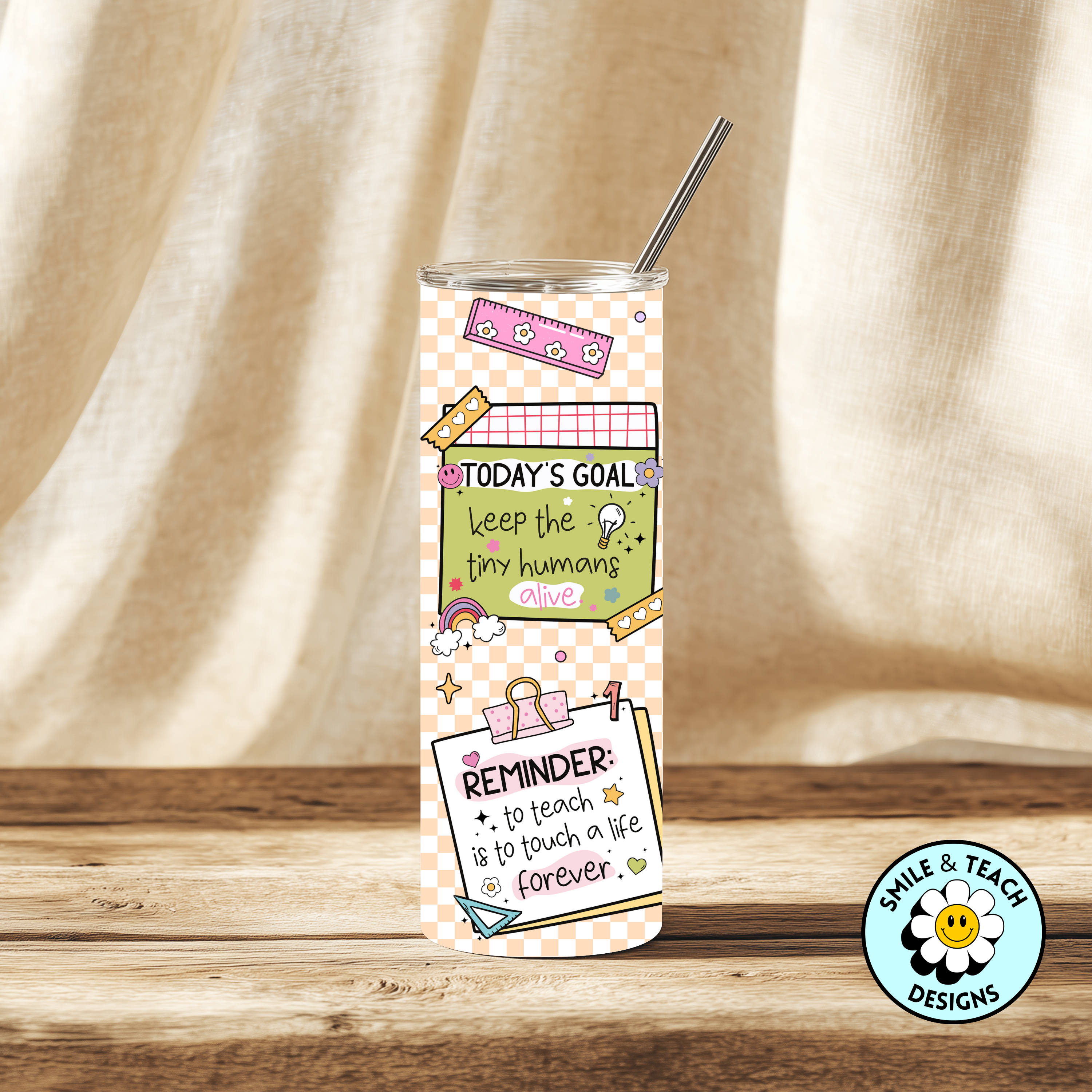 🍎✨ Teacher Motivation Skinny Tumbler – 20 oz