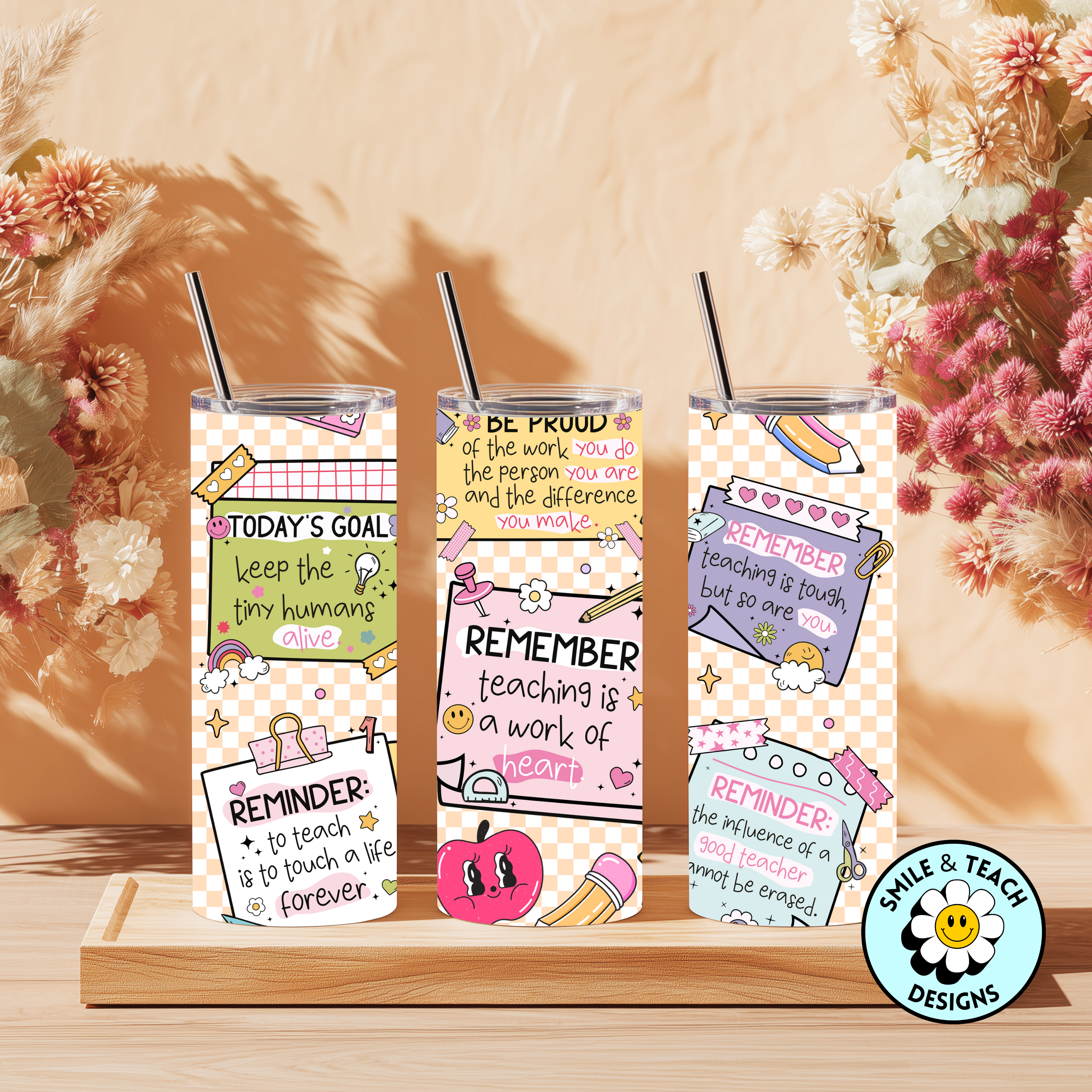 🍎✨ Teacher Motivation Skinny Tumbler – 20 oz