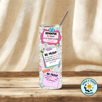 🍎✨ Teacher Reminder & Motivation Skinny Tumbler – 20 oz