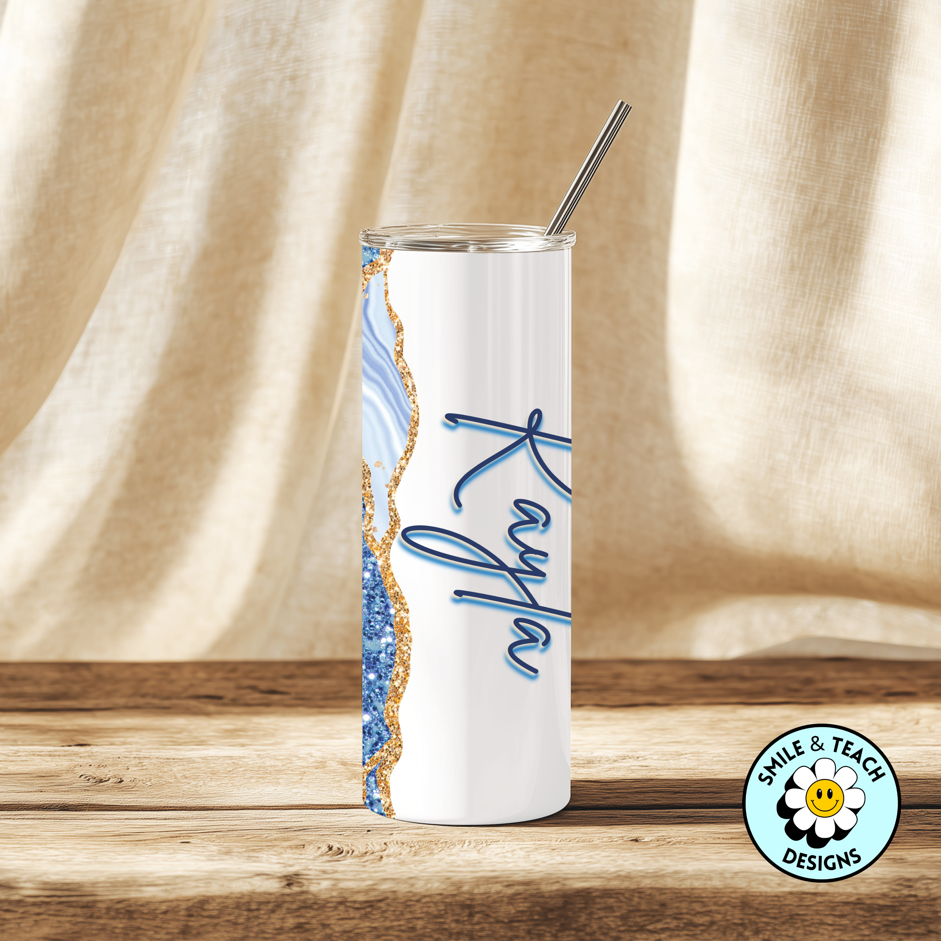 Custom Glitter Geode Tumbler – Personalized Stainless Steel Drinkware