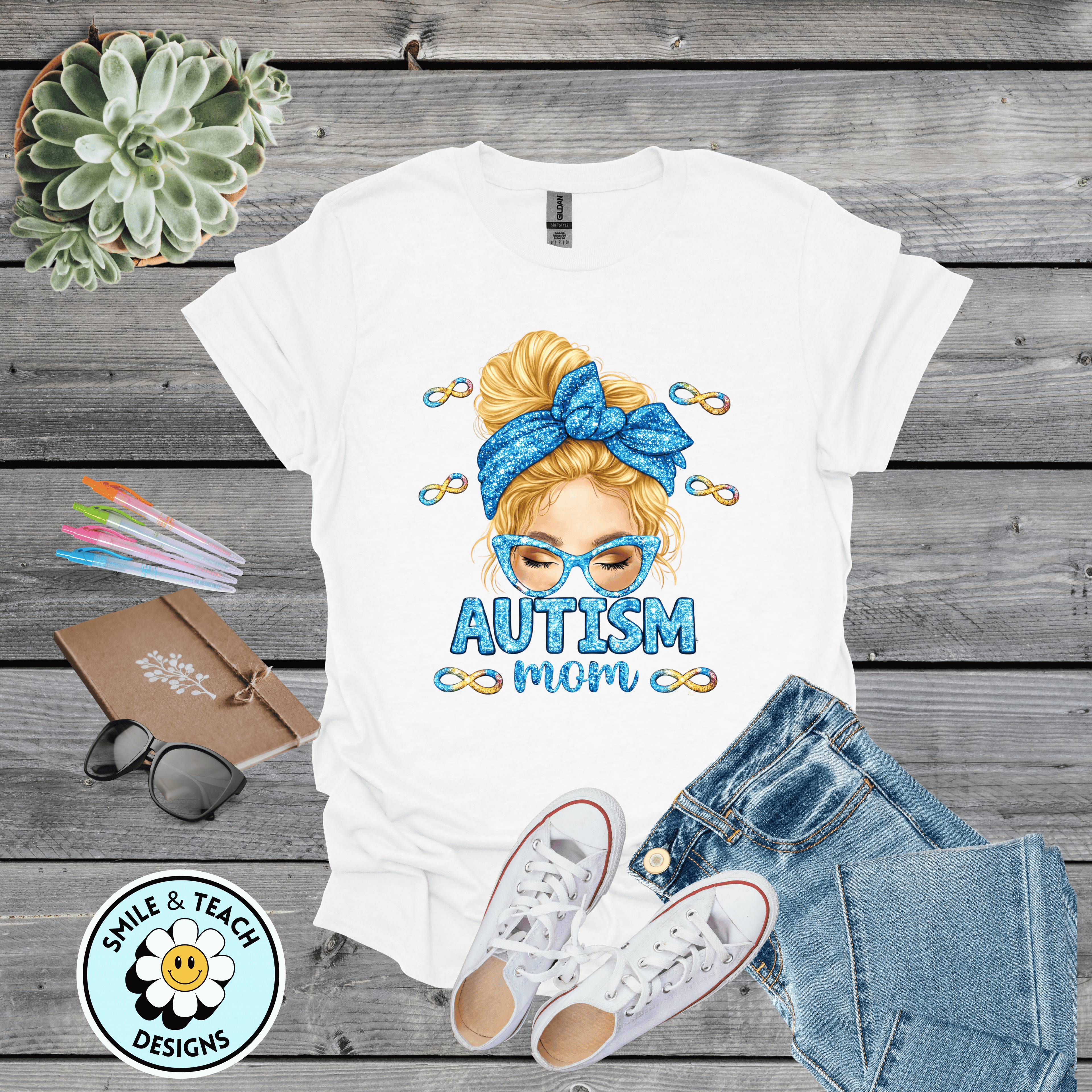 Autism Mom Glitter Bow Shirt | Infinity Symbol Awareness Tee | Inclusive Mom Design
