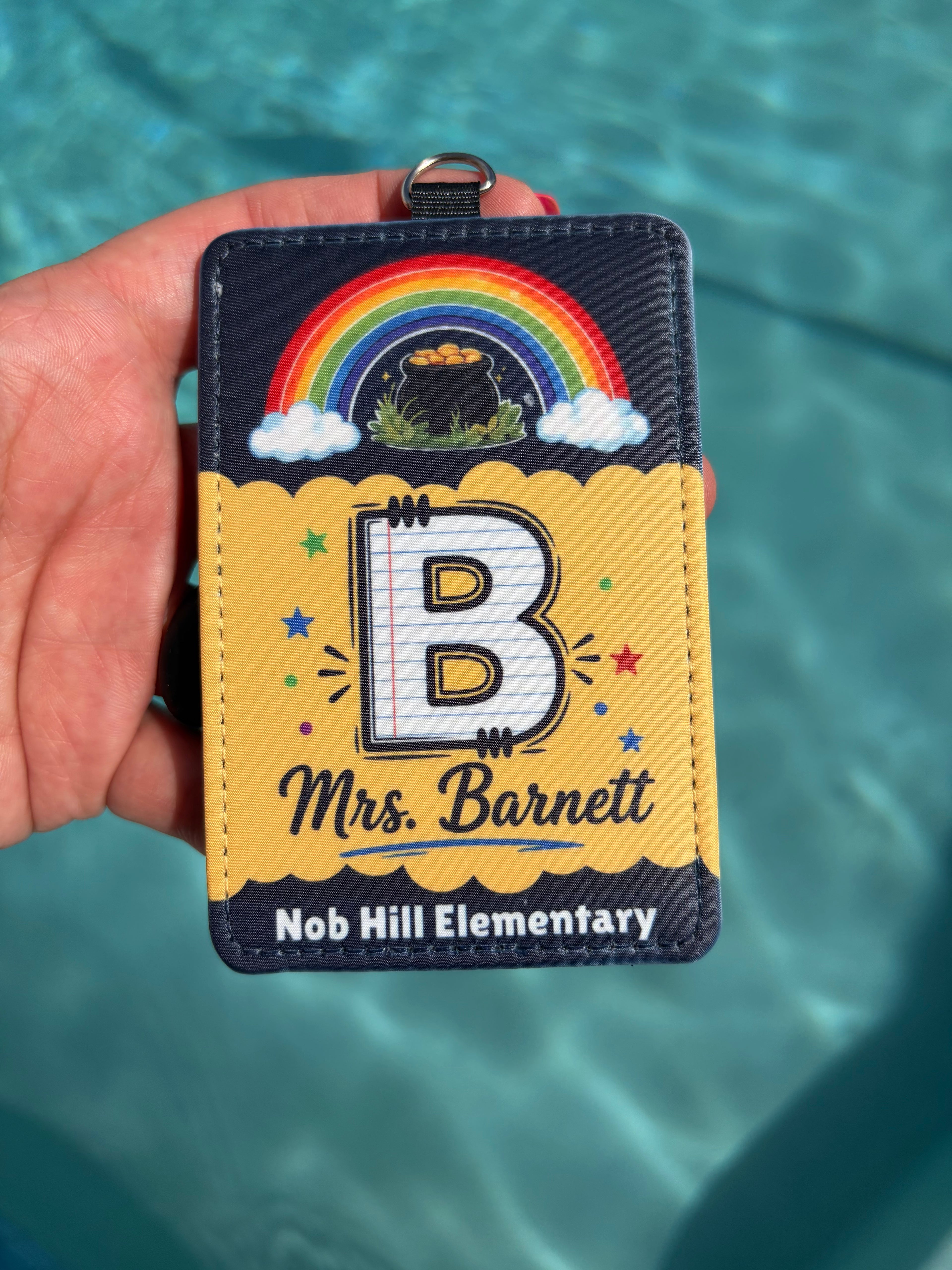 Personalized ID Badge Holder – School Theme Design