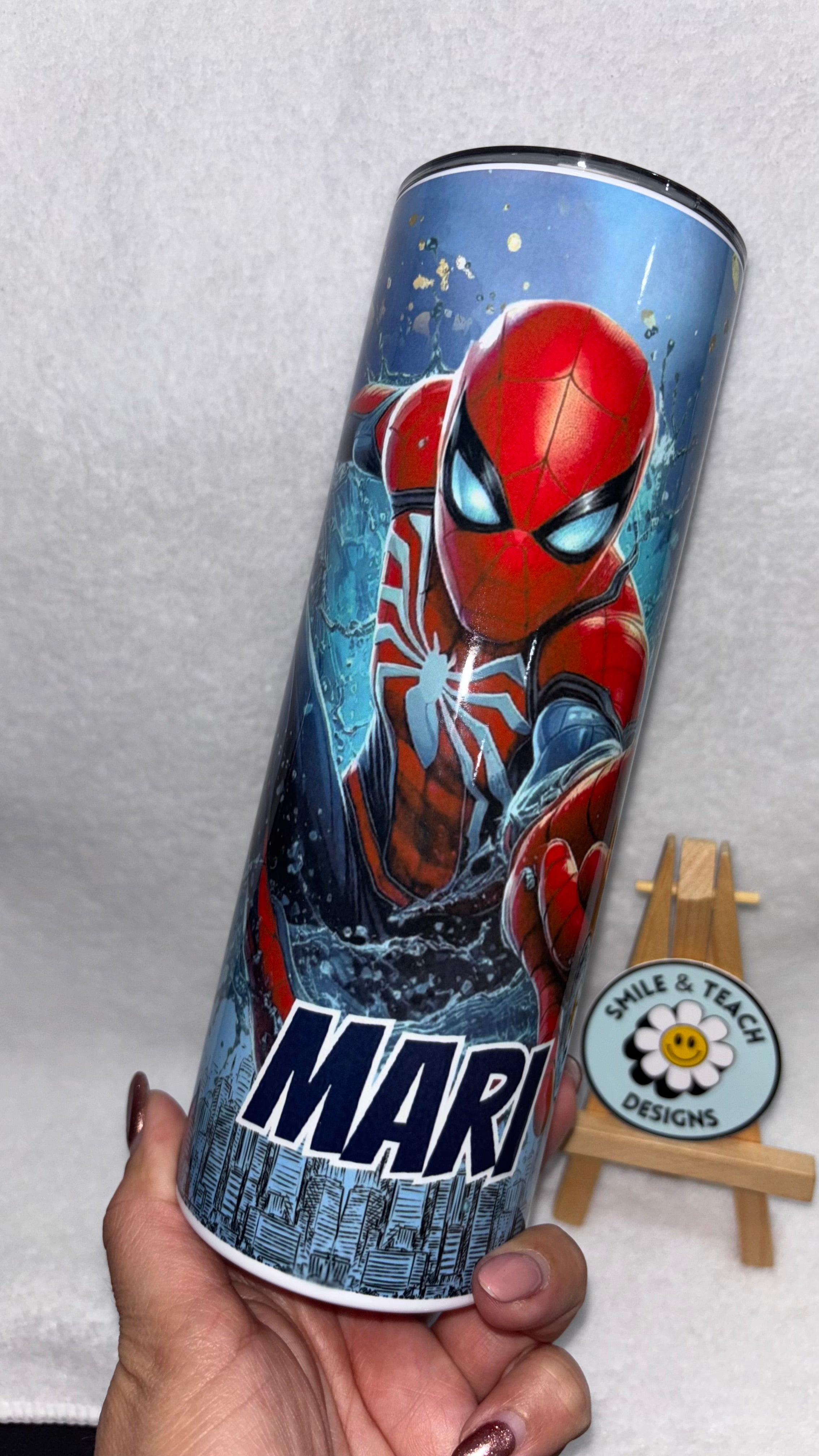 🕷️ Spiderman Superhero-Inspired Personalized Tumbler – 20 oz Skinny