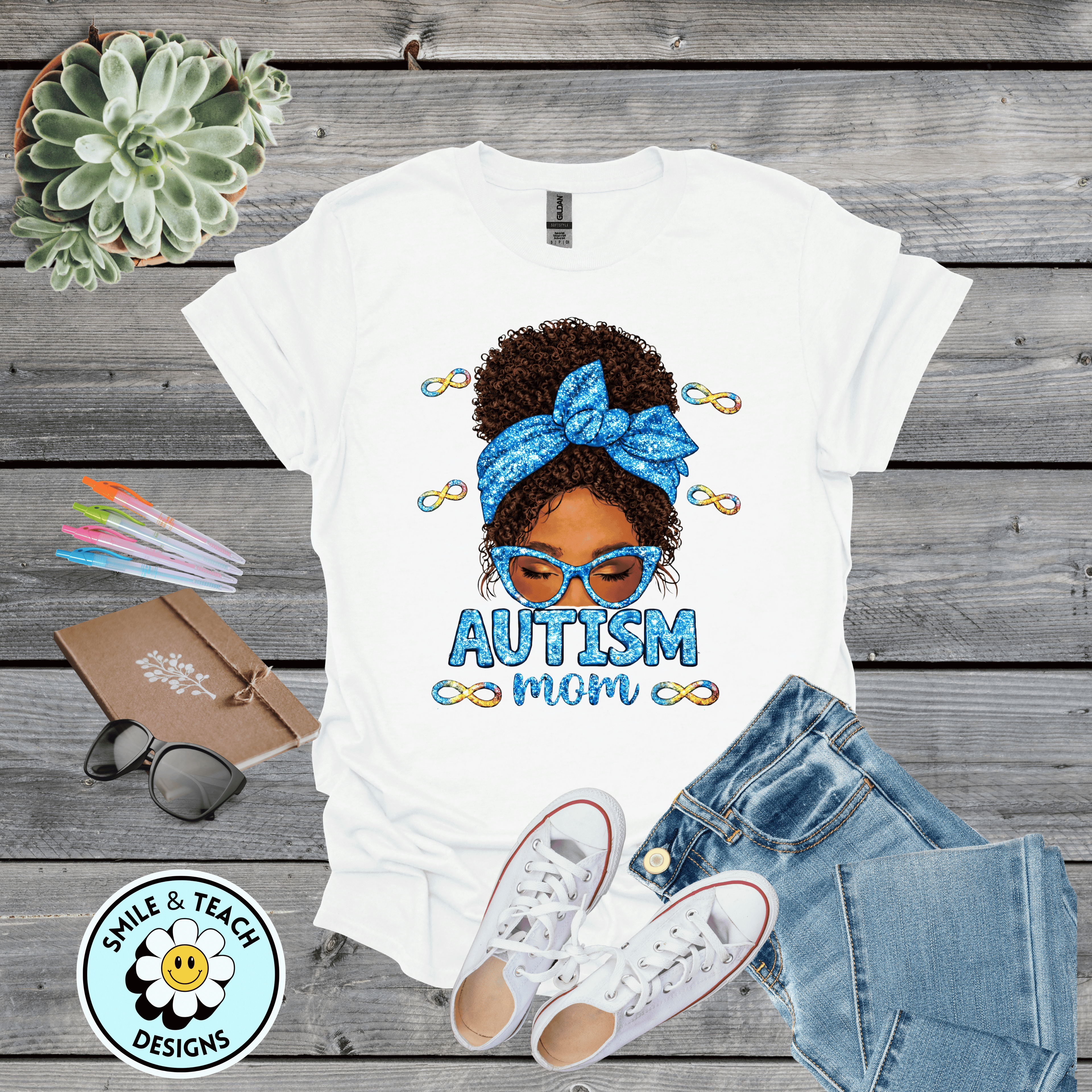 Autism Mom Glitter Bow Shirt | Infinity Symbol Awareness Tee | Inclusive Mom Design