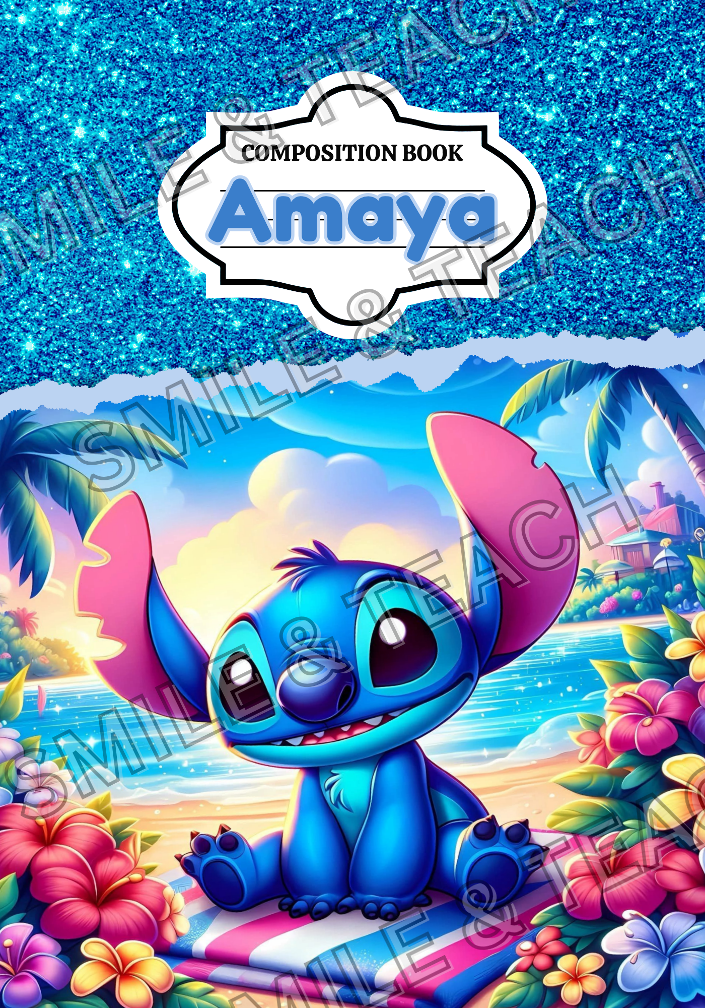 Stitch Personalized Composition Notebook