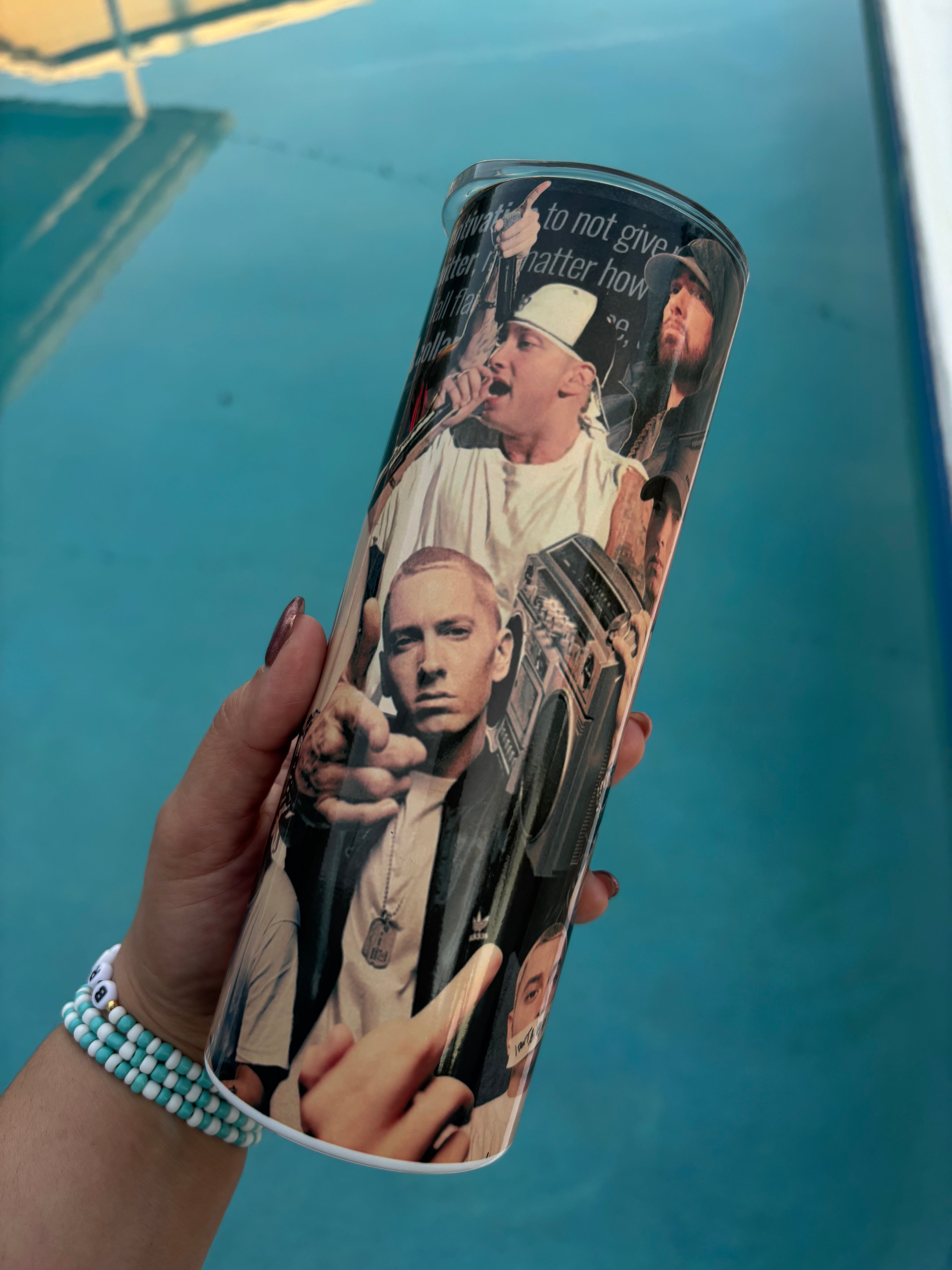 🎤 Eminem Inspired Skinny Tumbler | 20 oz Stainless Steel Rap Fan Cup