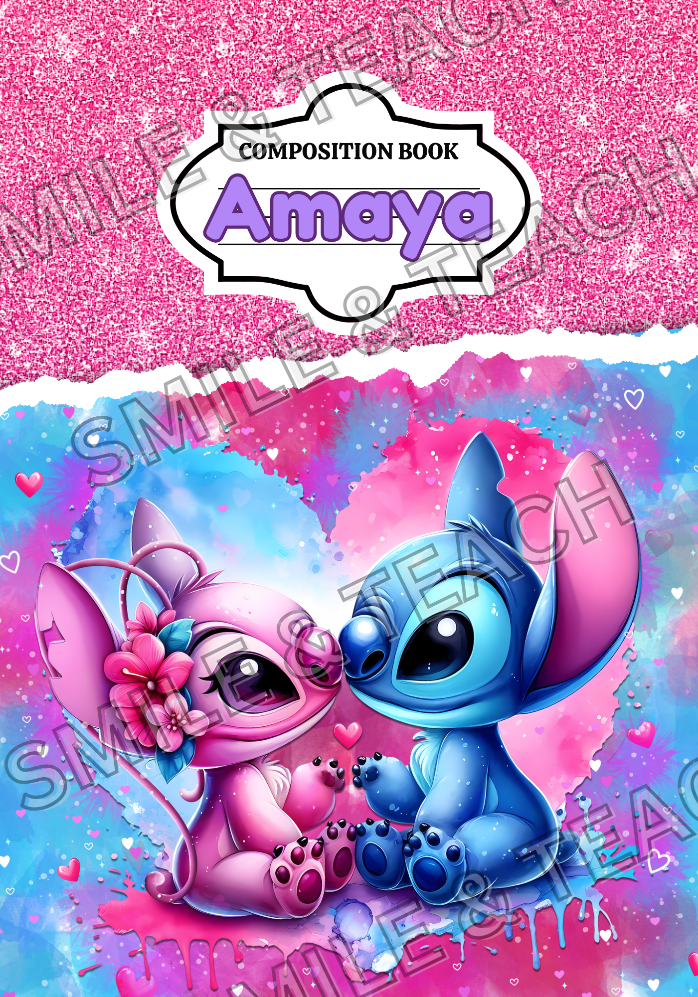 Lilo & Angel Personalized Composition Notebook