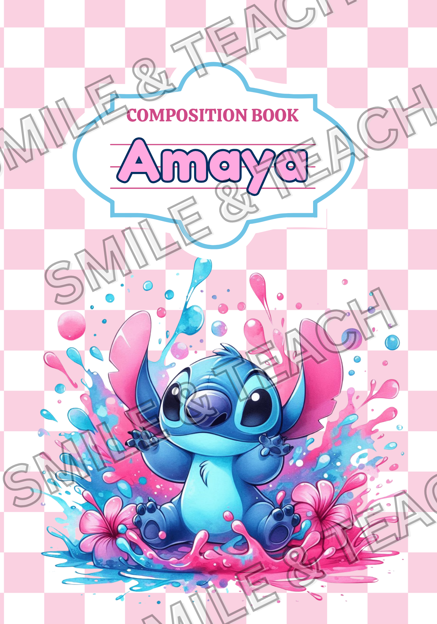 Stitch 1 Personalized Composition Notebook