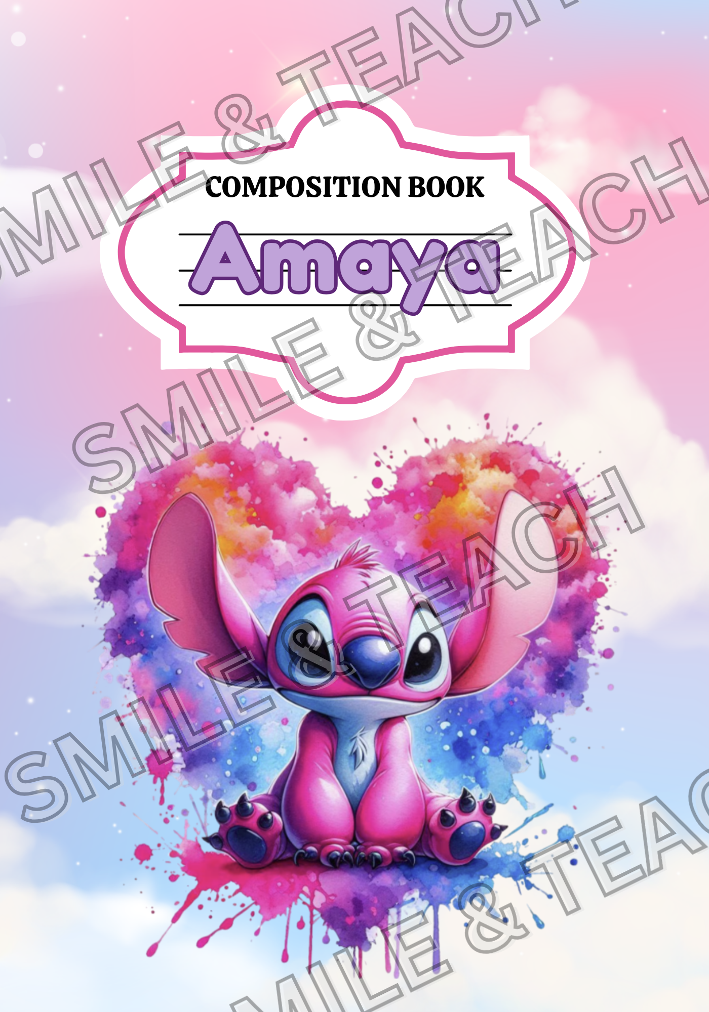 Angel Personalized Composition Notebook