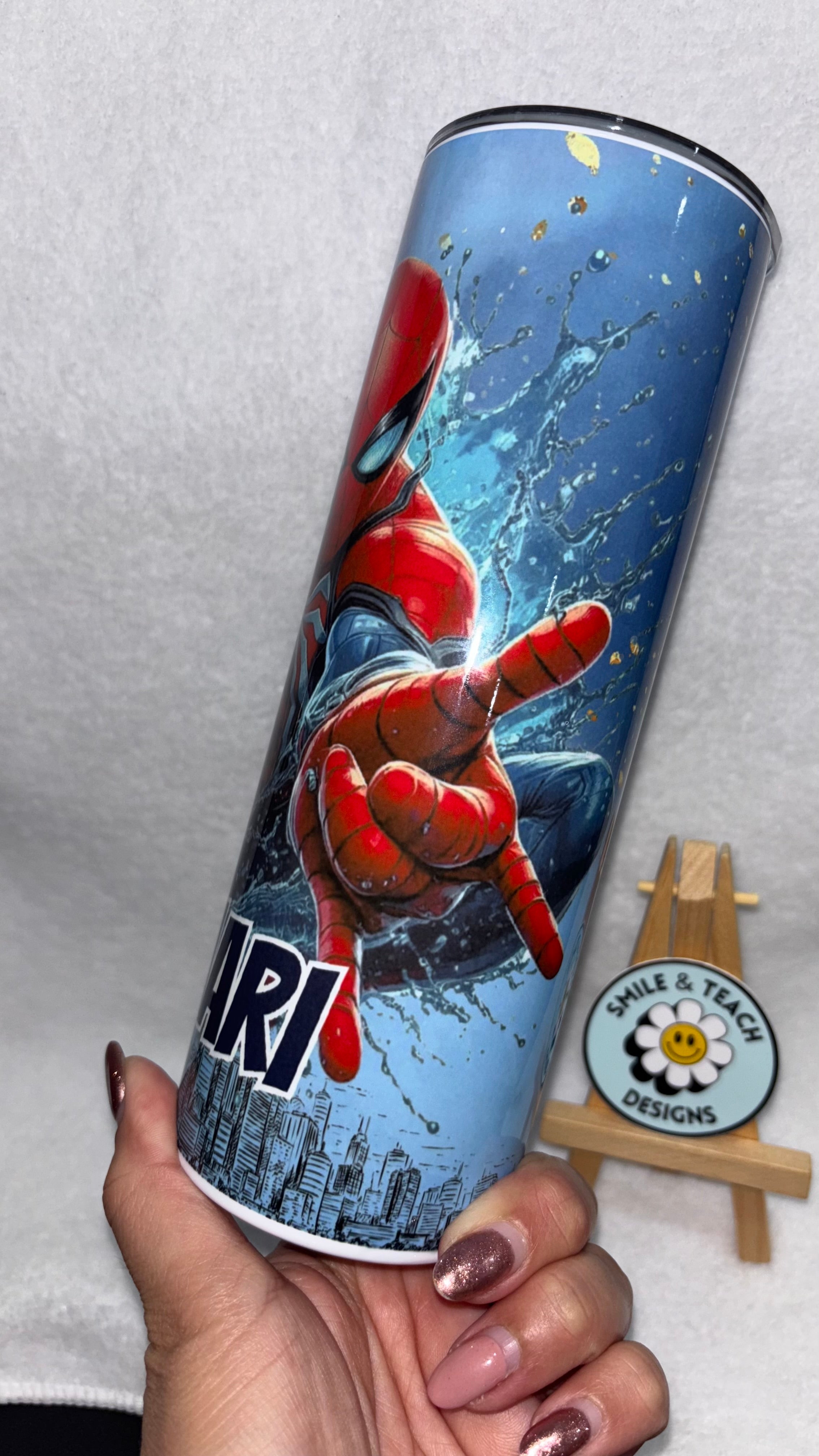 🕷️ Spiderman Superhero-Inspired Personalized Tumbler – 20 oz Skinny