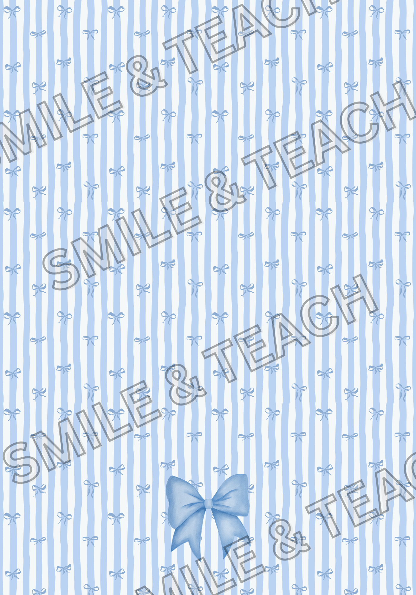 Blue Bow Personalized Composition Notebook