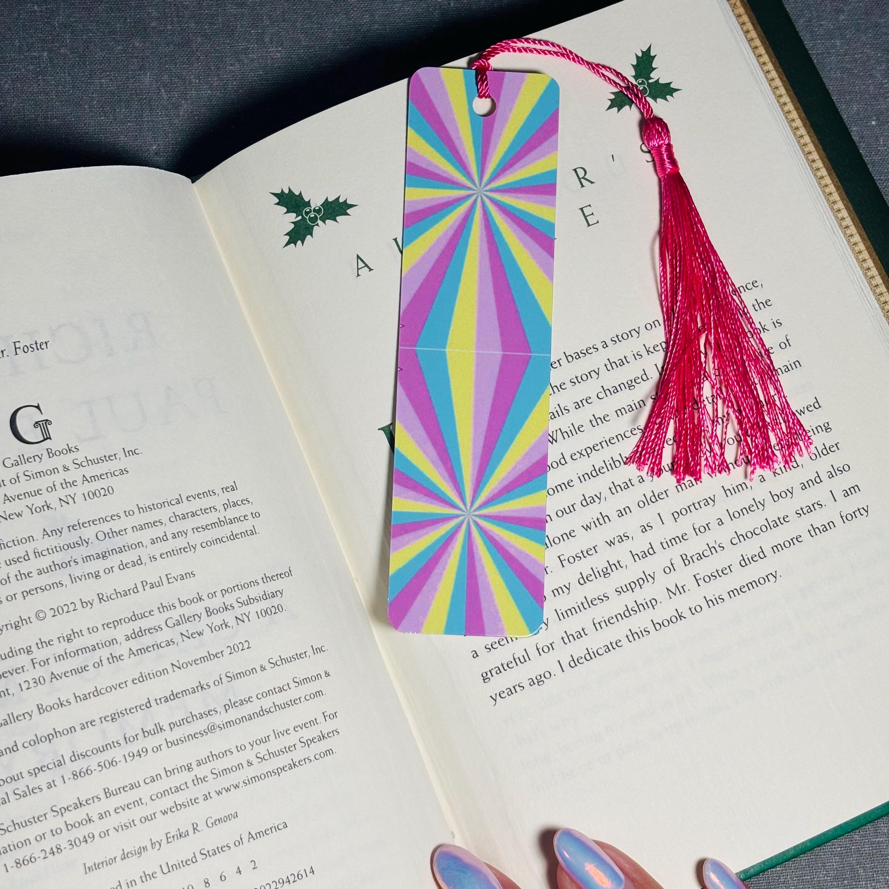 Rainbow Burst Bookmark with Tassel – Colorful & Durable Aluminum Page Holder
