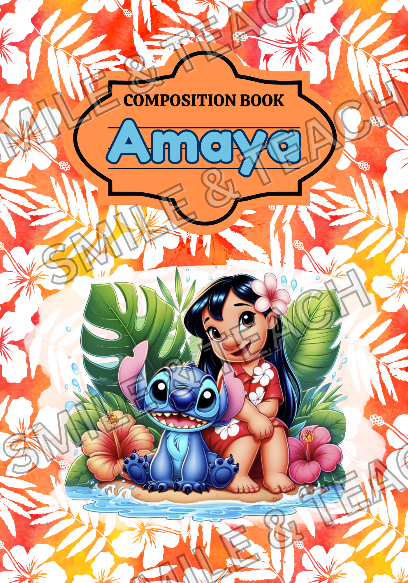 Lilo & Stitch 1 Personalized Composition Notebook