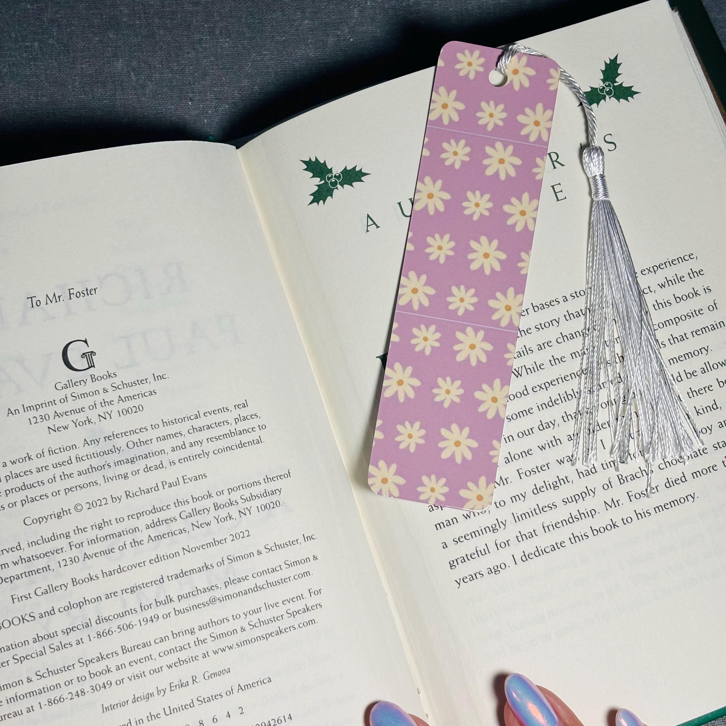 Purple Daisy Bookmark with Tassel – Cute & Durable Aluminum Page Holder