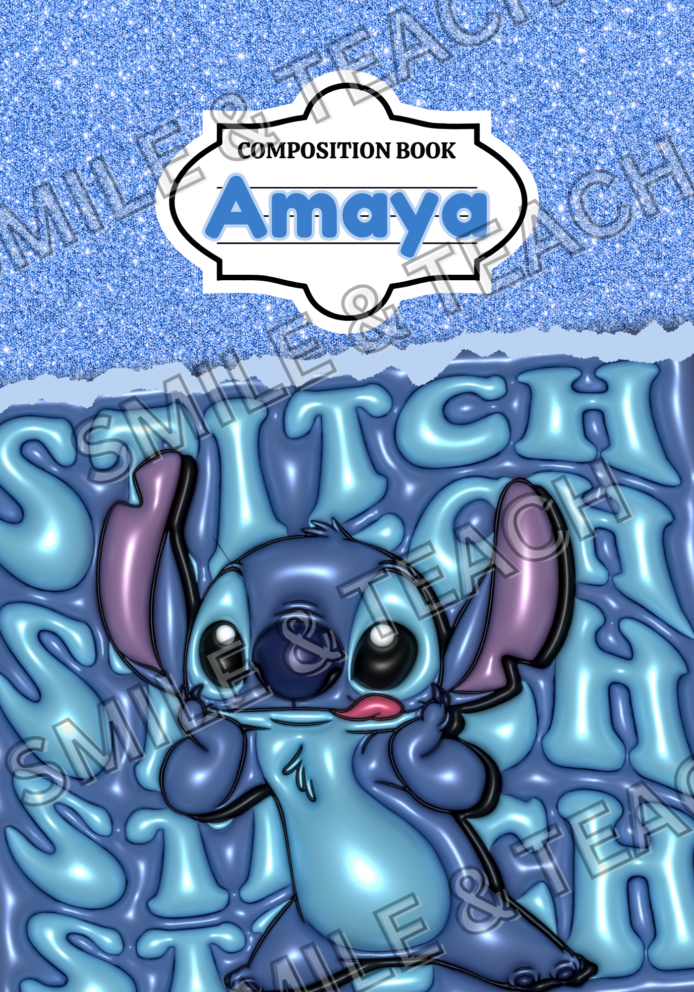 Stitch 1 Personalized Composition Notebook