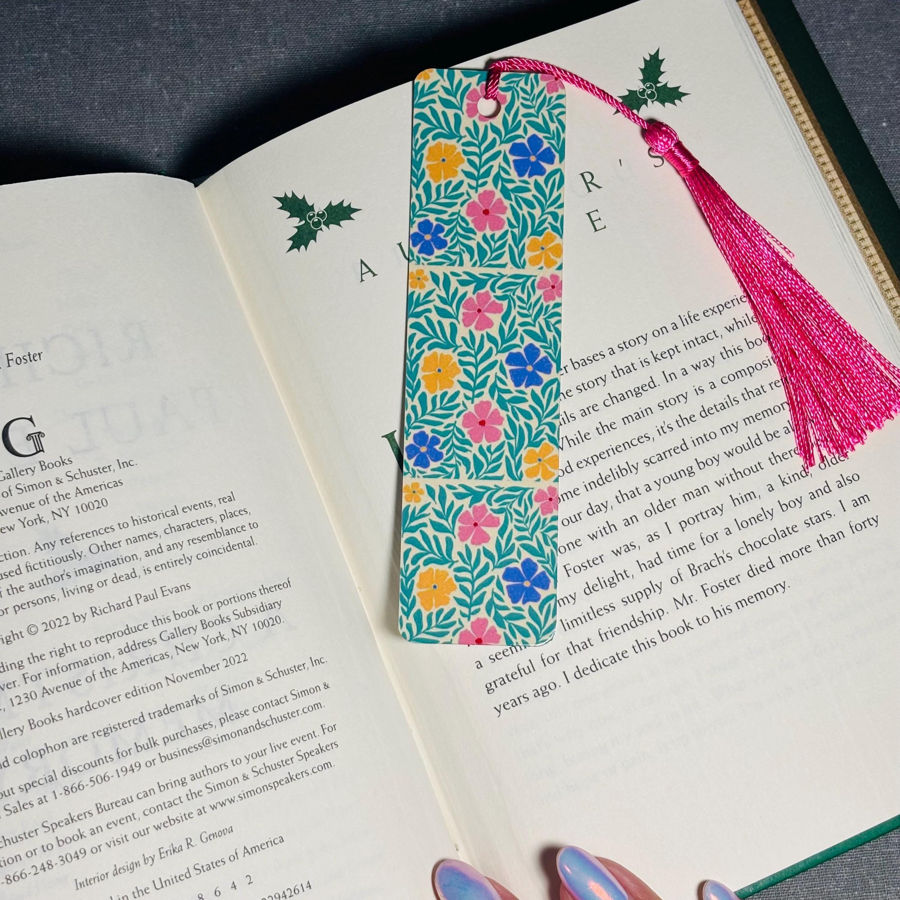 Colorful Floral Bookmark with Tassel – Botanical & Durable Page Holder