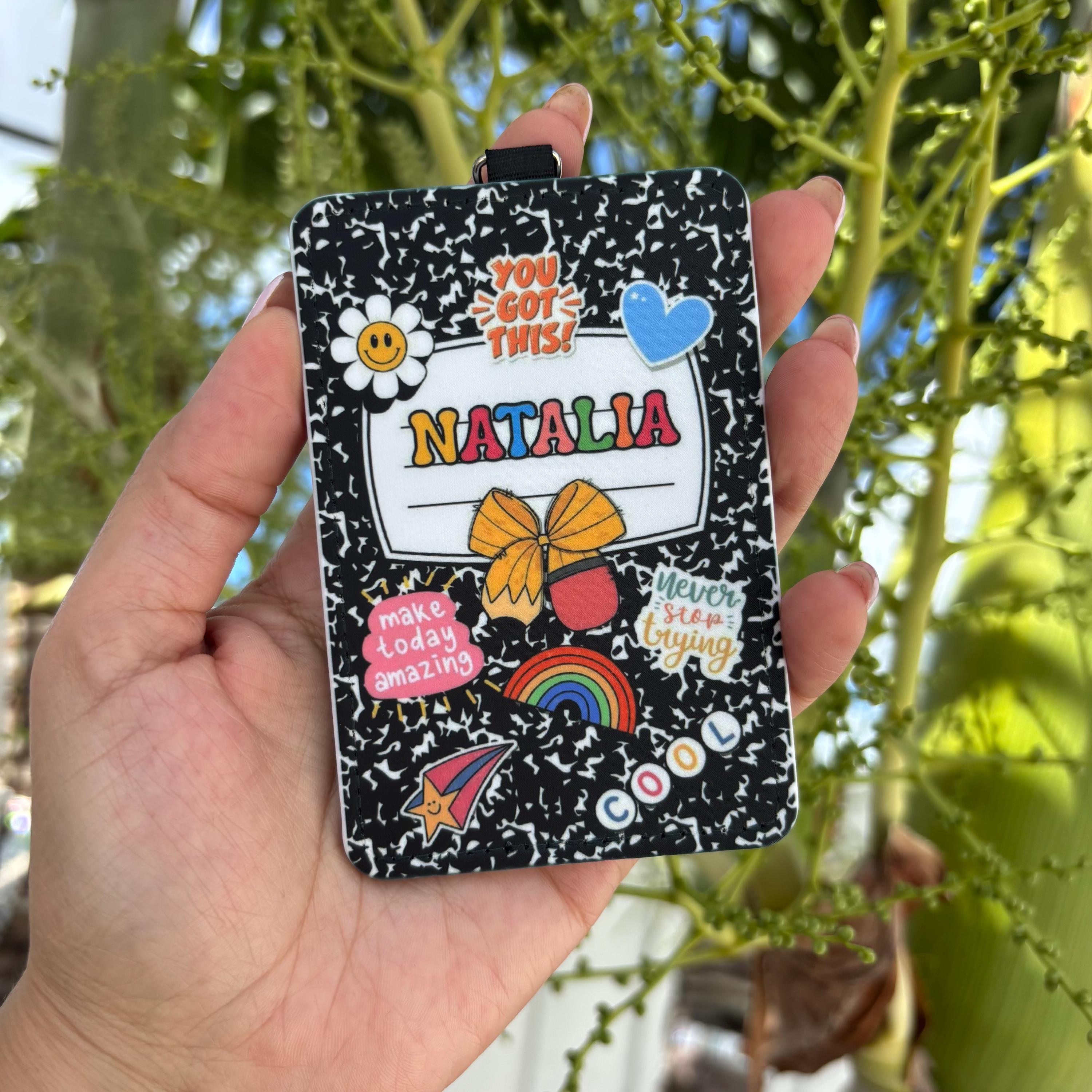 Personalized Composition Notebook ID Badge Holder