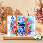 🌺 Personalized Blue Alien Tumbler | 20oz Skinny Stainless Steel Cup