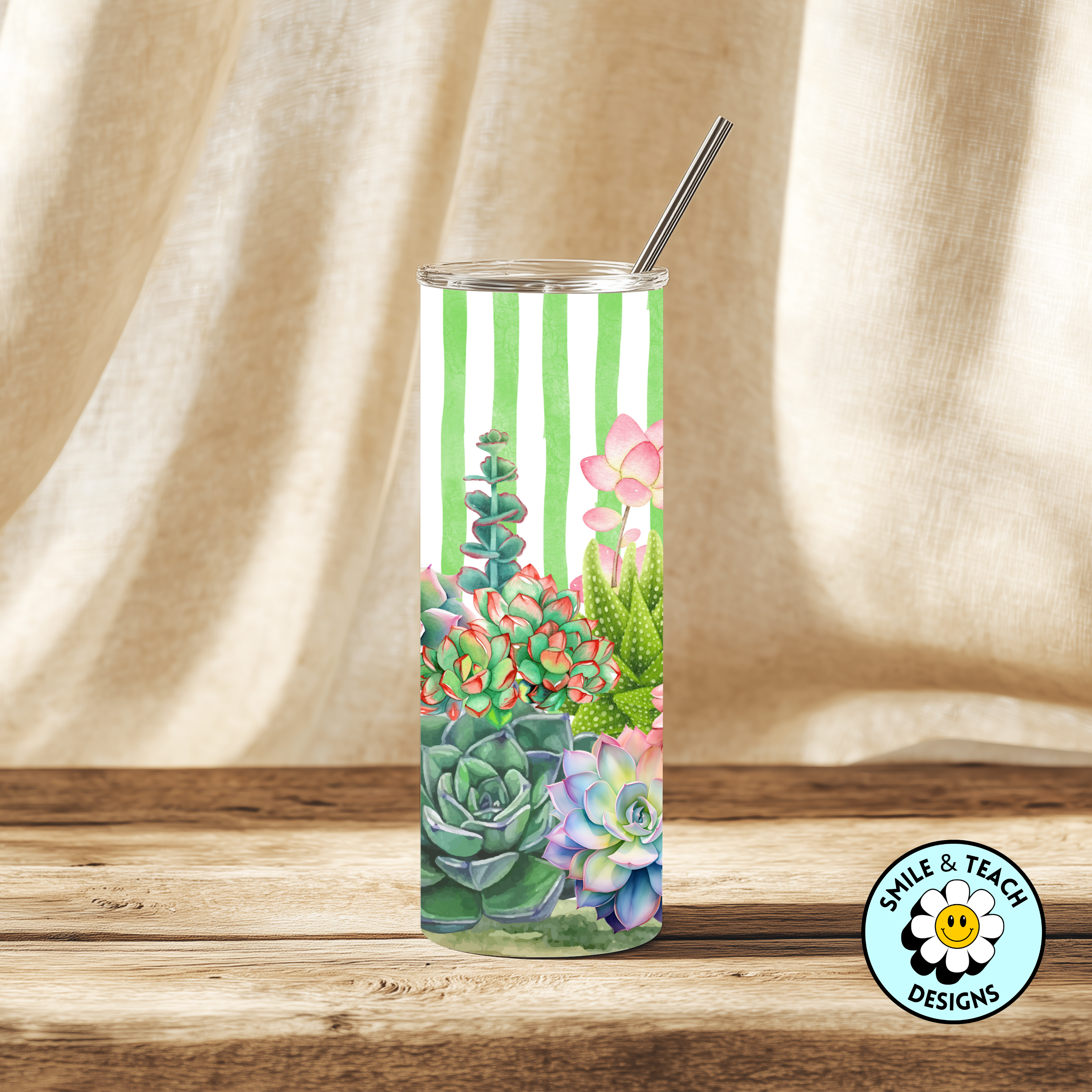 🌵 Succulent Garden Skinny Tumbler | 20 oz Stainless Steel