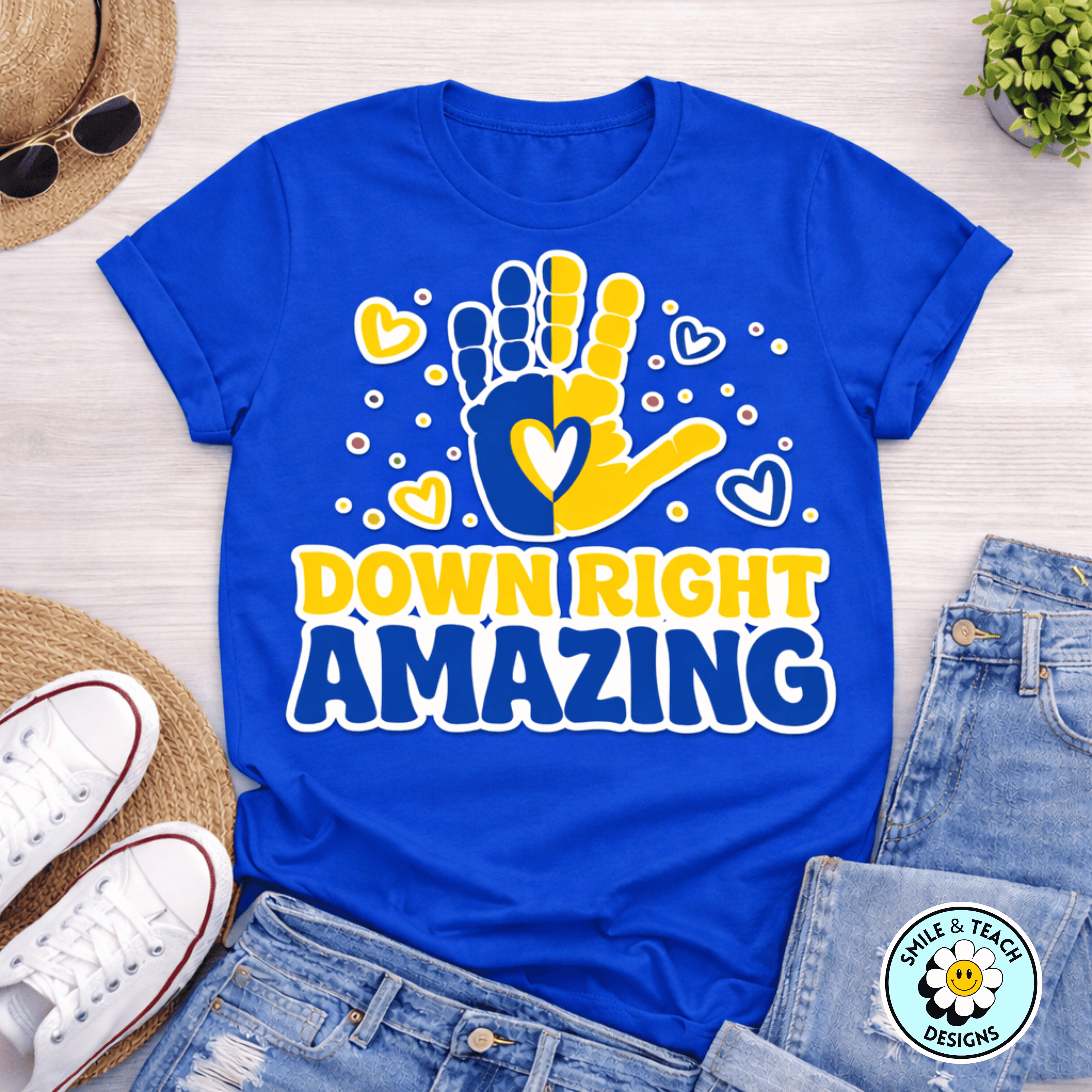Down Right Amazing Shirt – Down Syndrome Awareness Tee – Blue & Yellow Inclusion Shirt