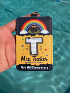 Personalized ID Badge Holder – School Theme Design
