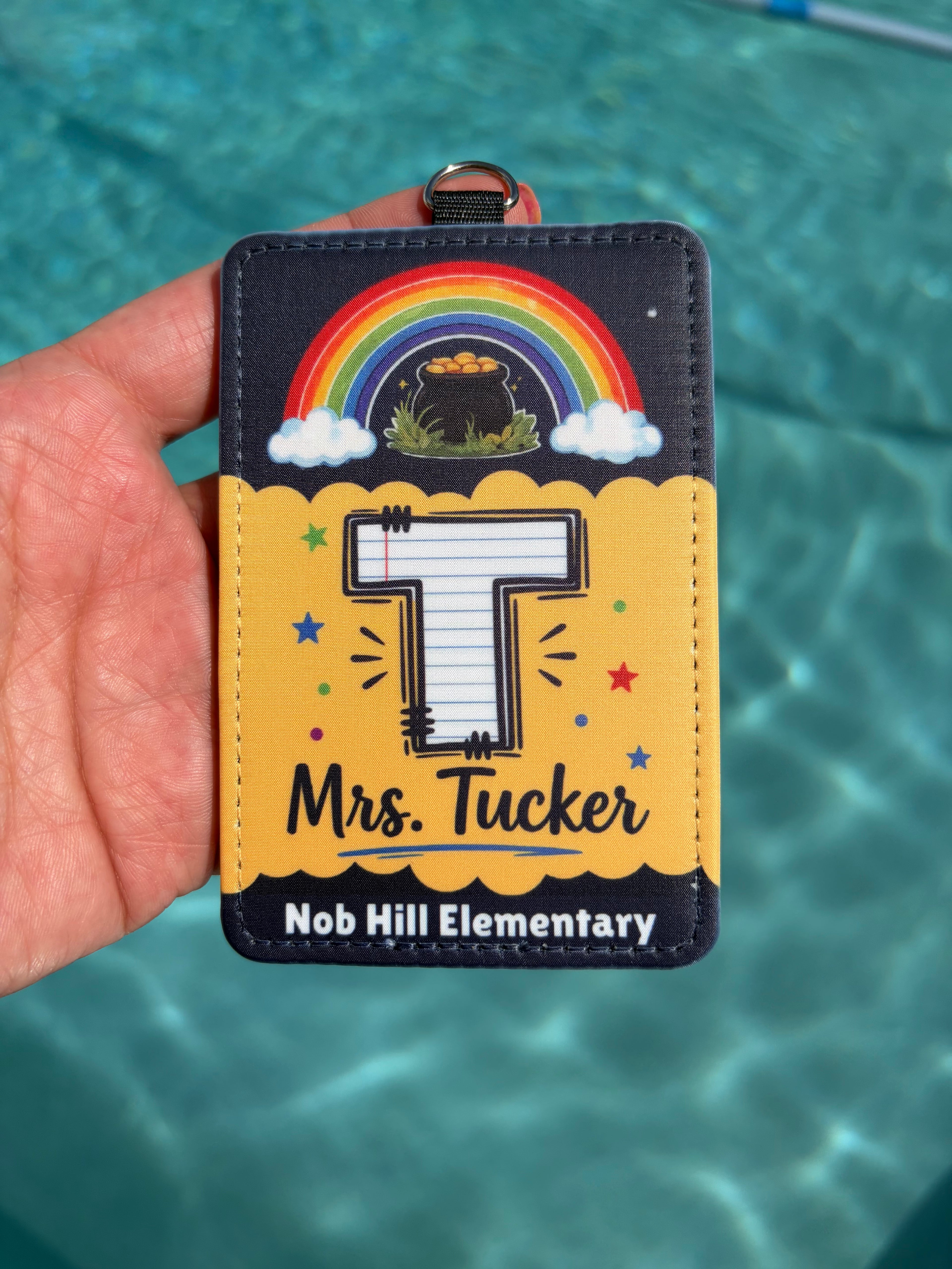Personalized ID Badge Holder – School Theme Design
