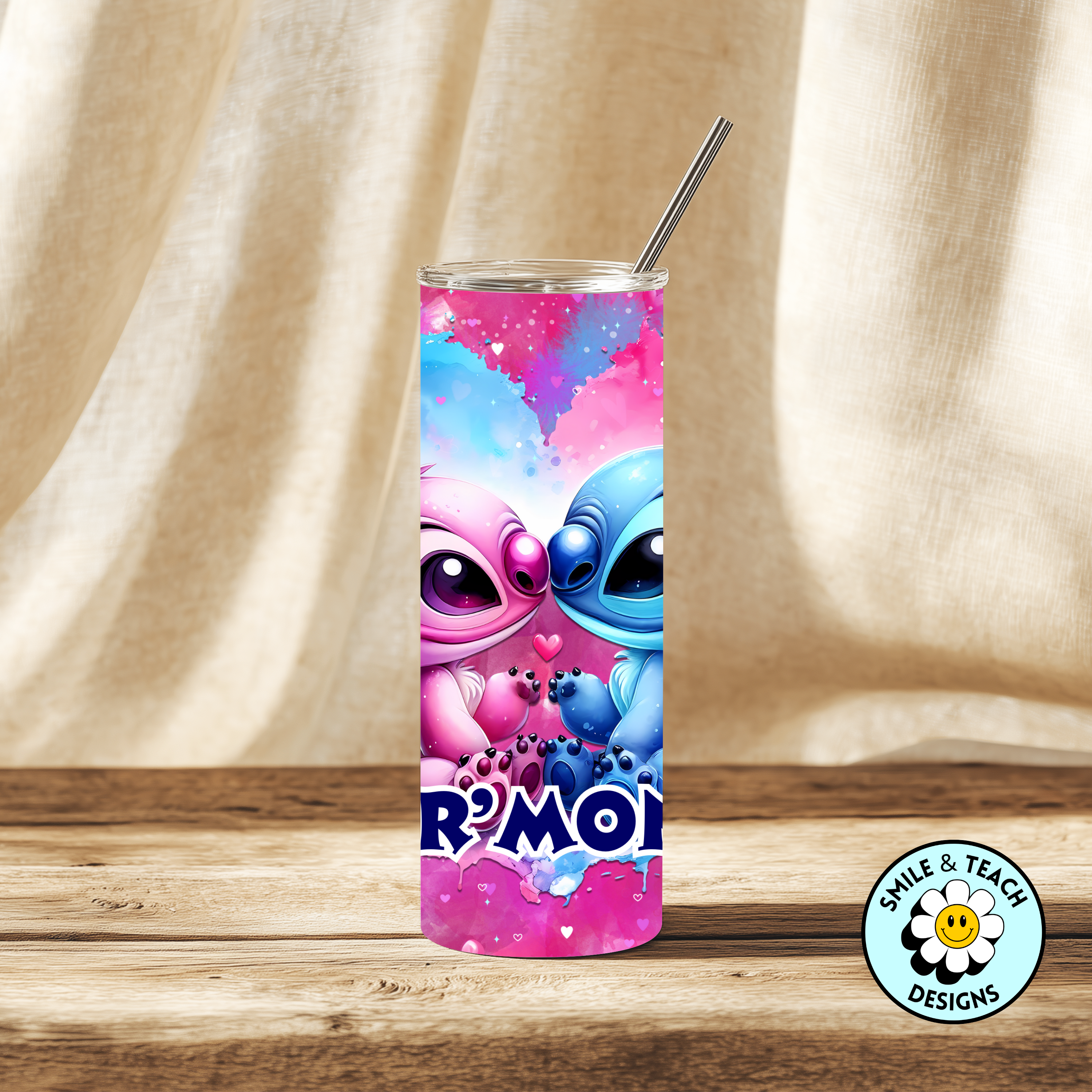 💖 Love Alien Couple Skinny Tumbler | 20 oz Personalized Stainless Steel