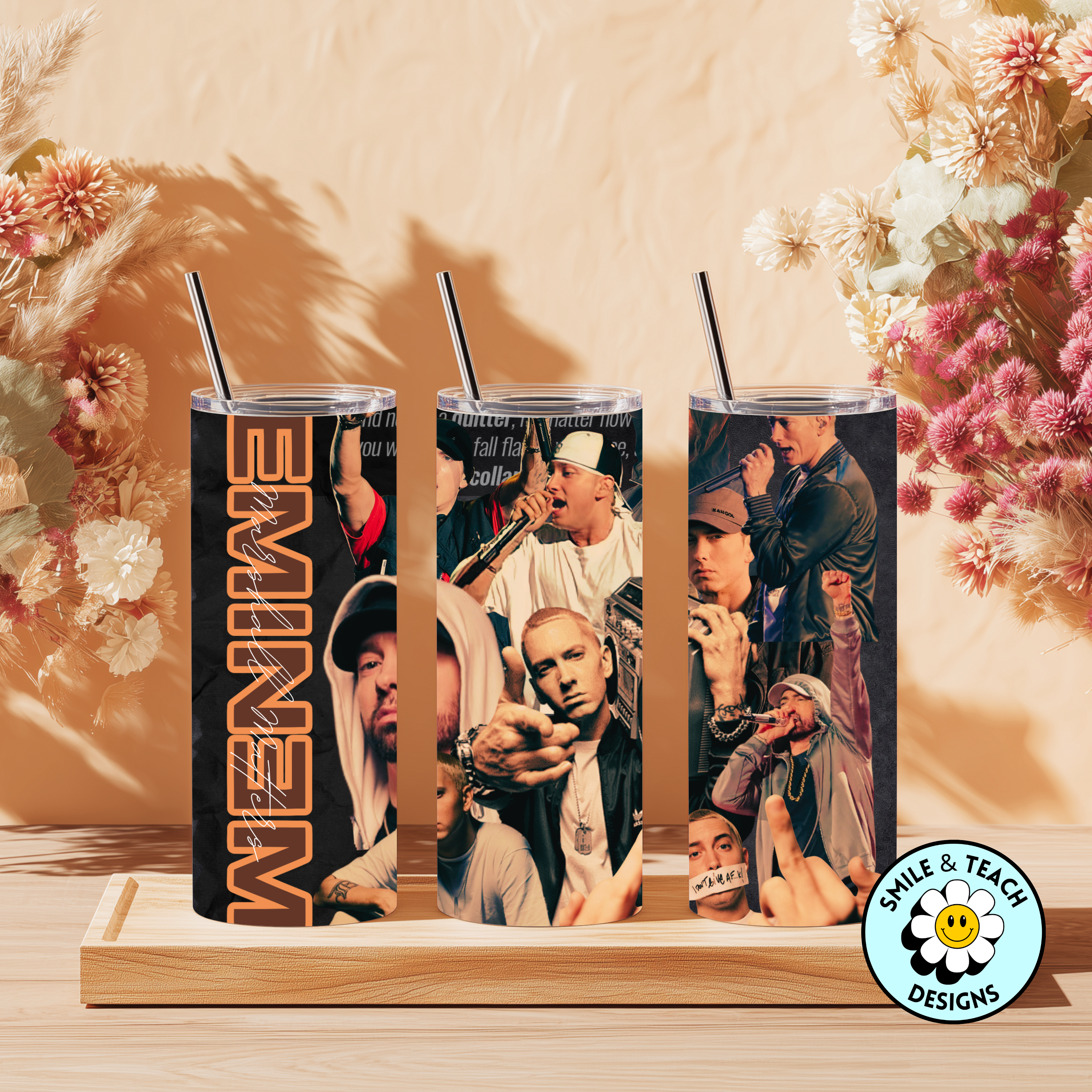 🎤 Eminem Inspired Skinny Tumbler | 20 oz Stainless Steel Rap Fan Cup