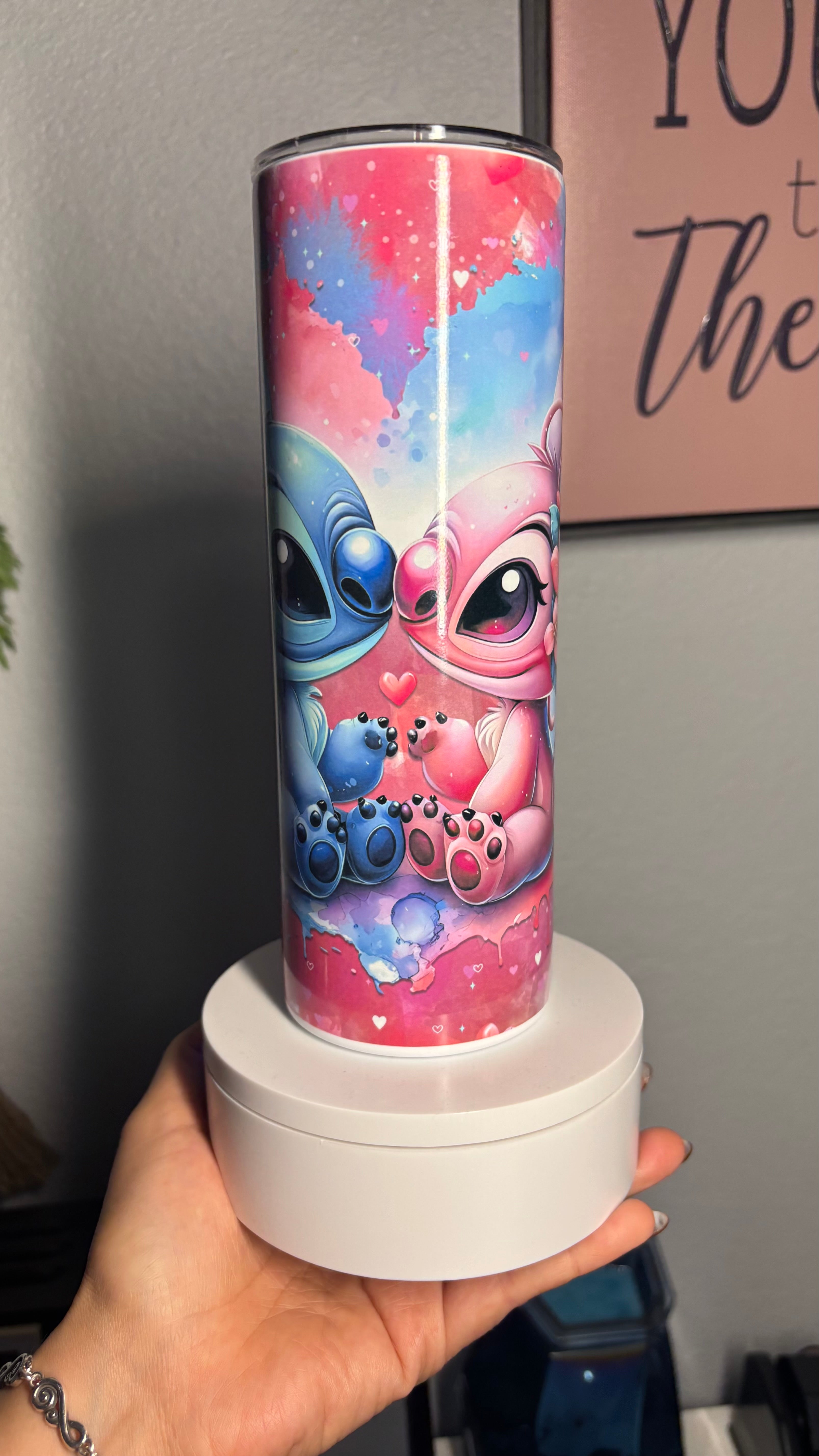 💖 Love Alien Couple Skinny Tumbler | 20 oz Personalized Stainless Steel