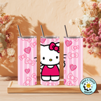 🎀 Pink Kitty Inspired Skinny Tumbler | 20 oz Stainless Steel Cute Drink Cup