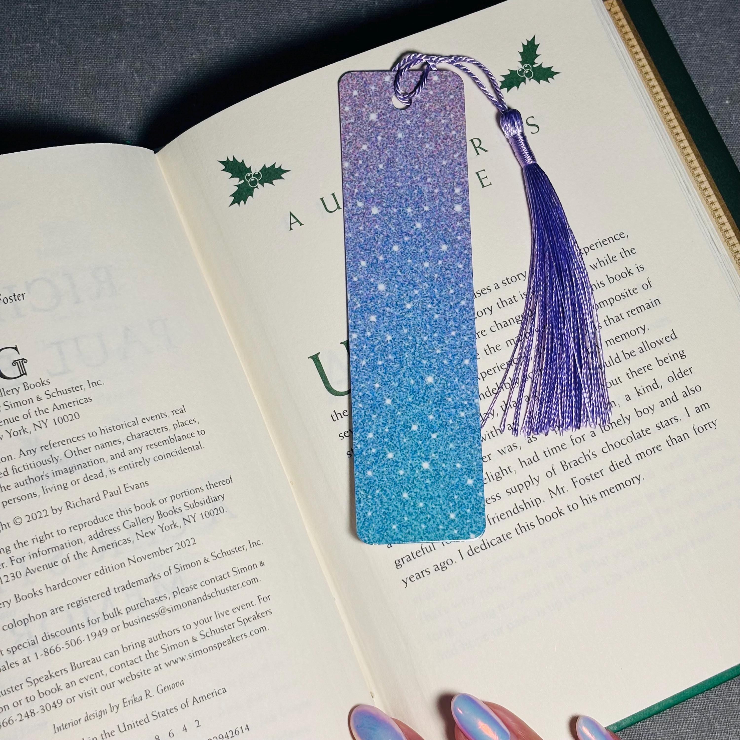 Galaxy Glitter Bookmark with Tassel – Cosmic & Durable Aluminum Page Holder