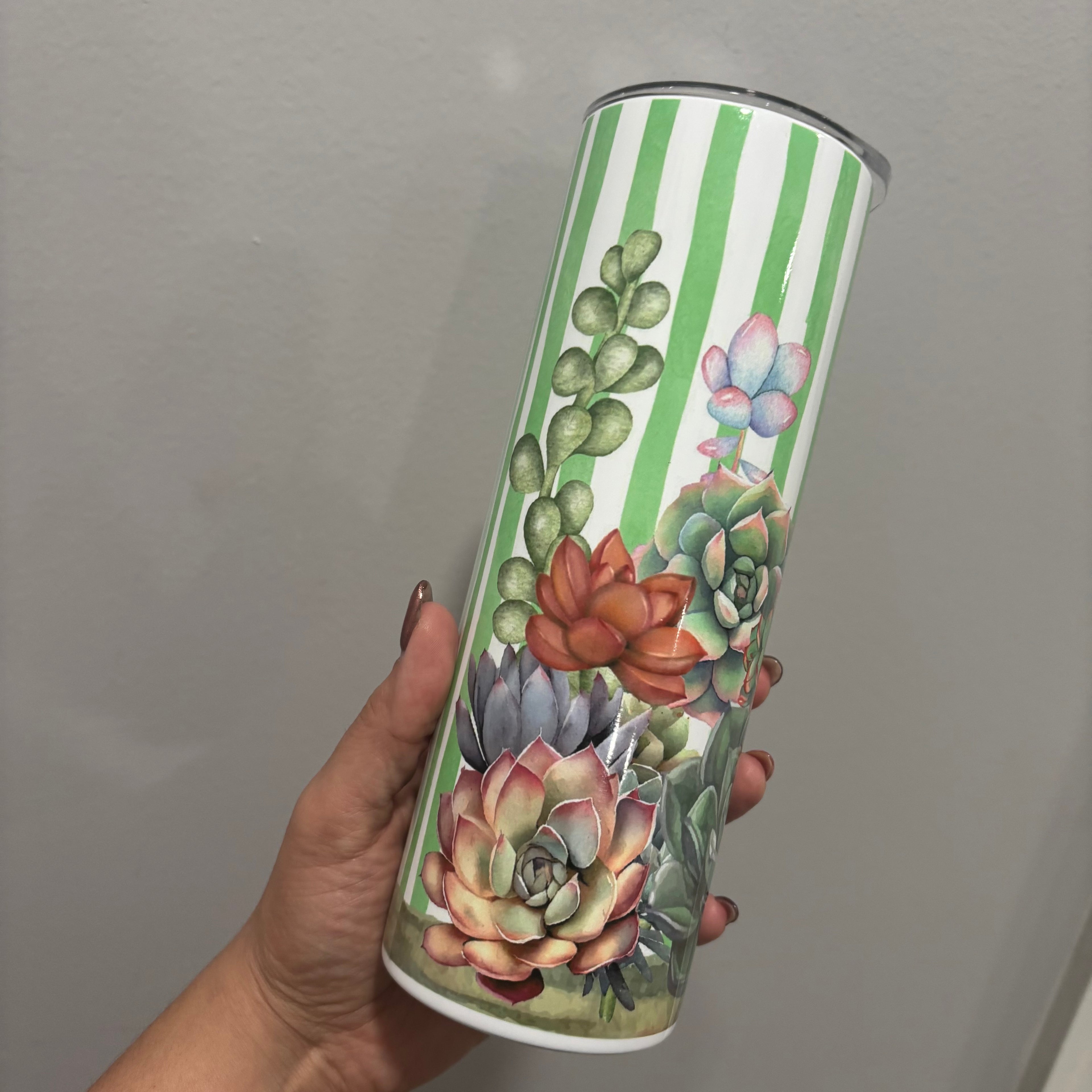 🌵 Succulent Garden Skinny Tumbler | 20 oz Stainless Steel