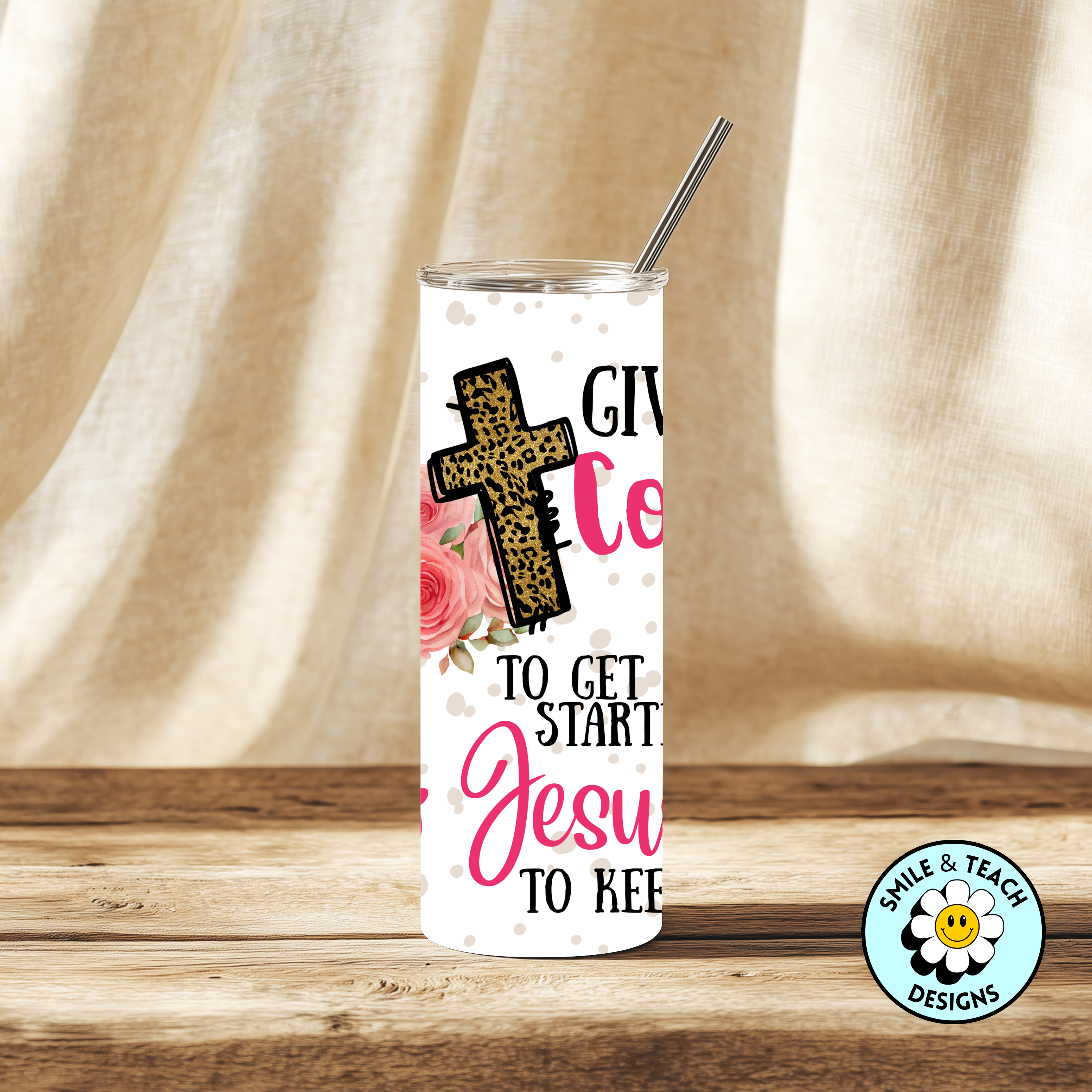 ✝️ Coffee & Jesus Skinny Tumbler | 20 oz Faith-Based Stainless Steel Cup