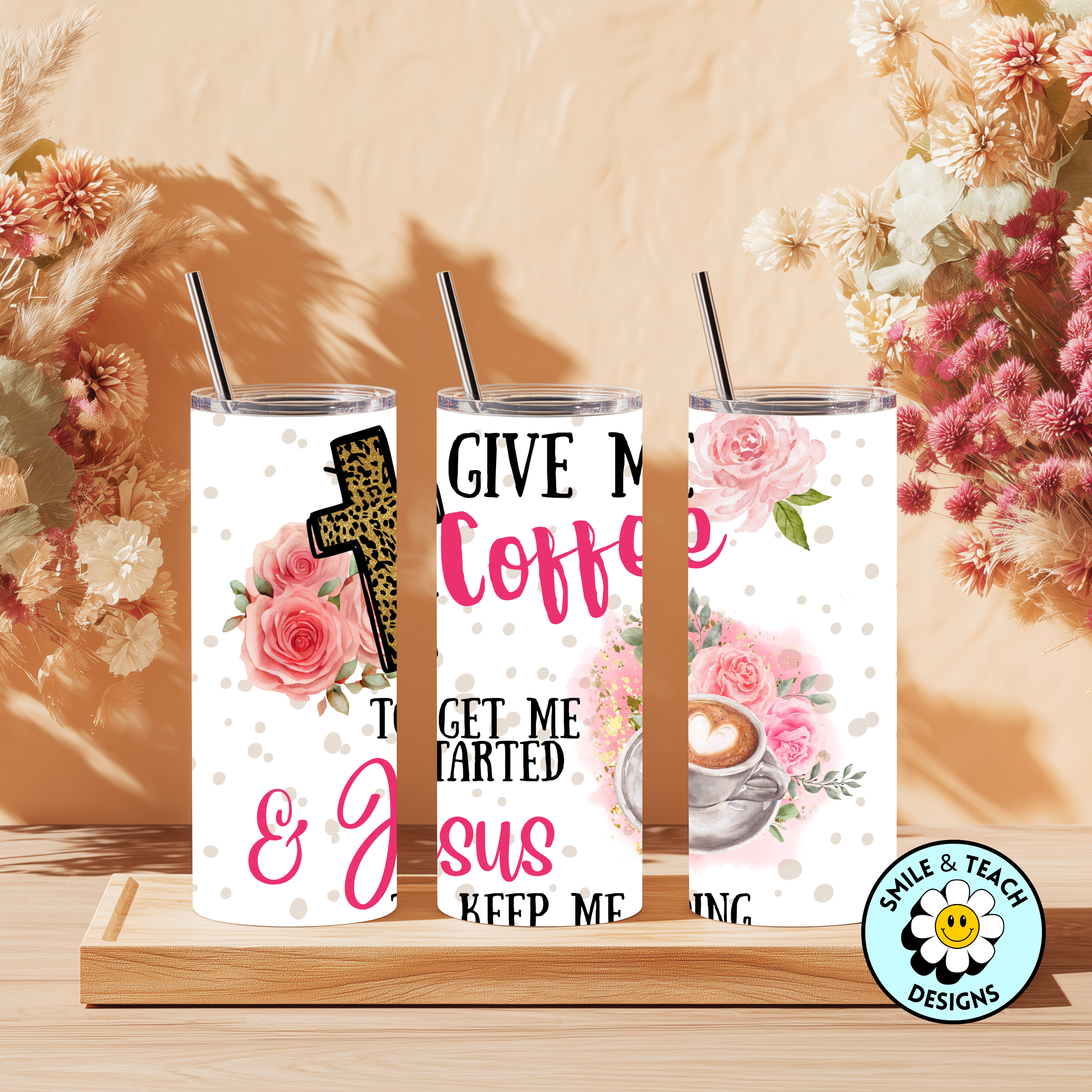 ✝️ Coffee & Jesus Skinny Tumbler | 20 oz Faith-Based Stainless Steel Cup