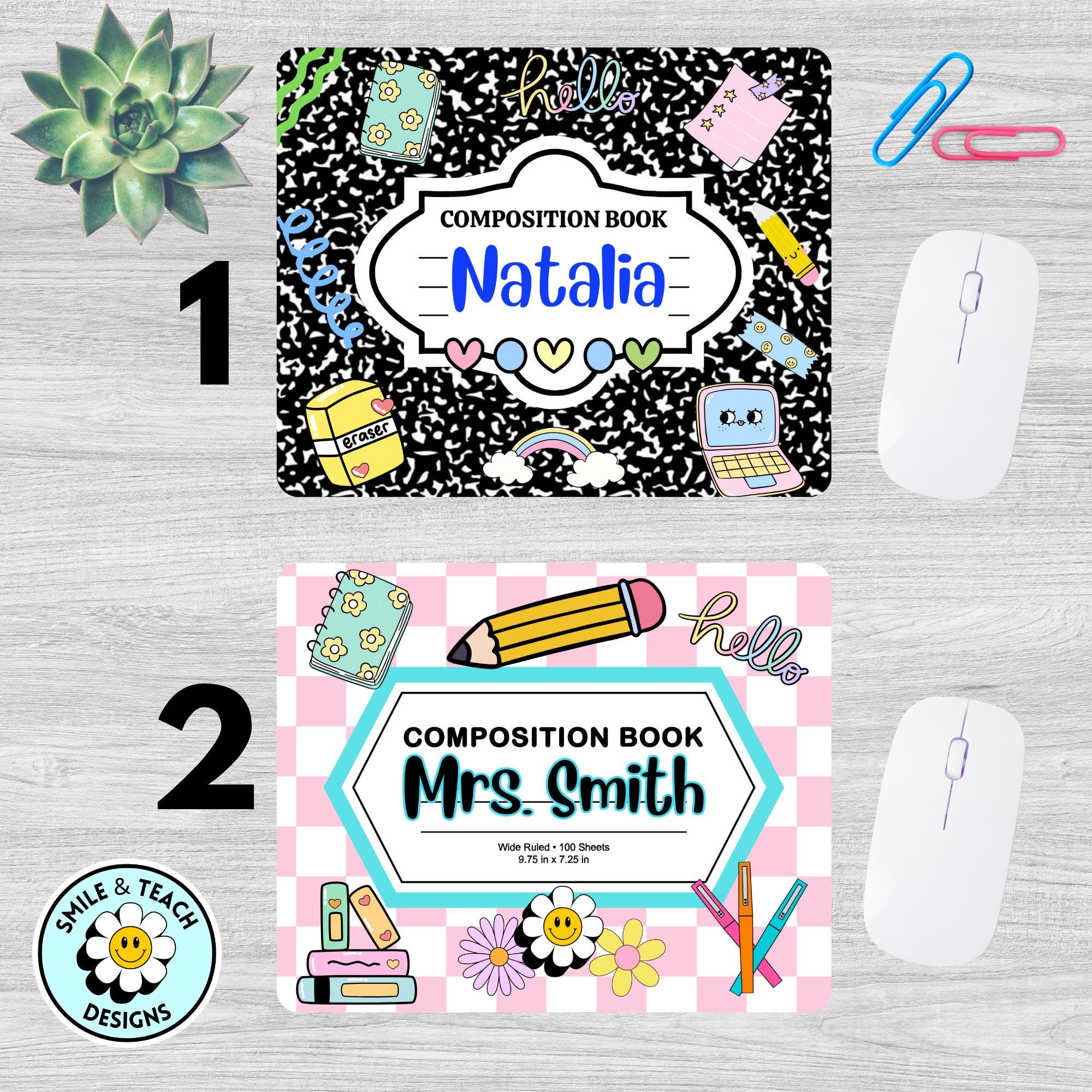 Personalized Teacher Mouse Pads – Custom Name & Cute Design