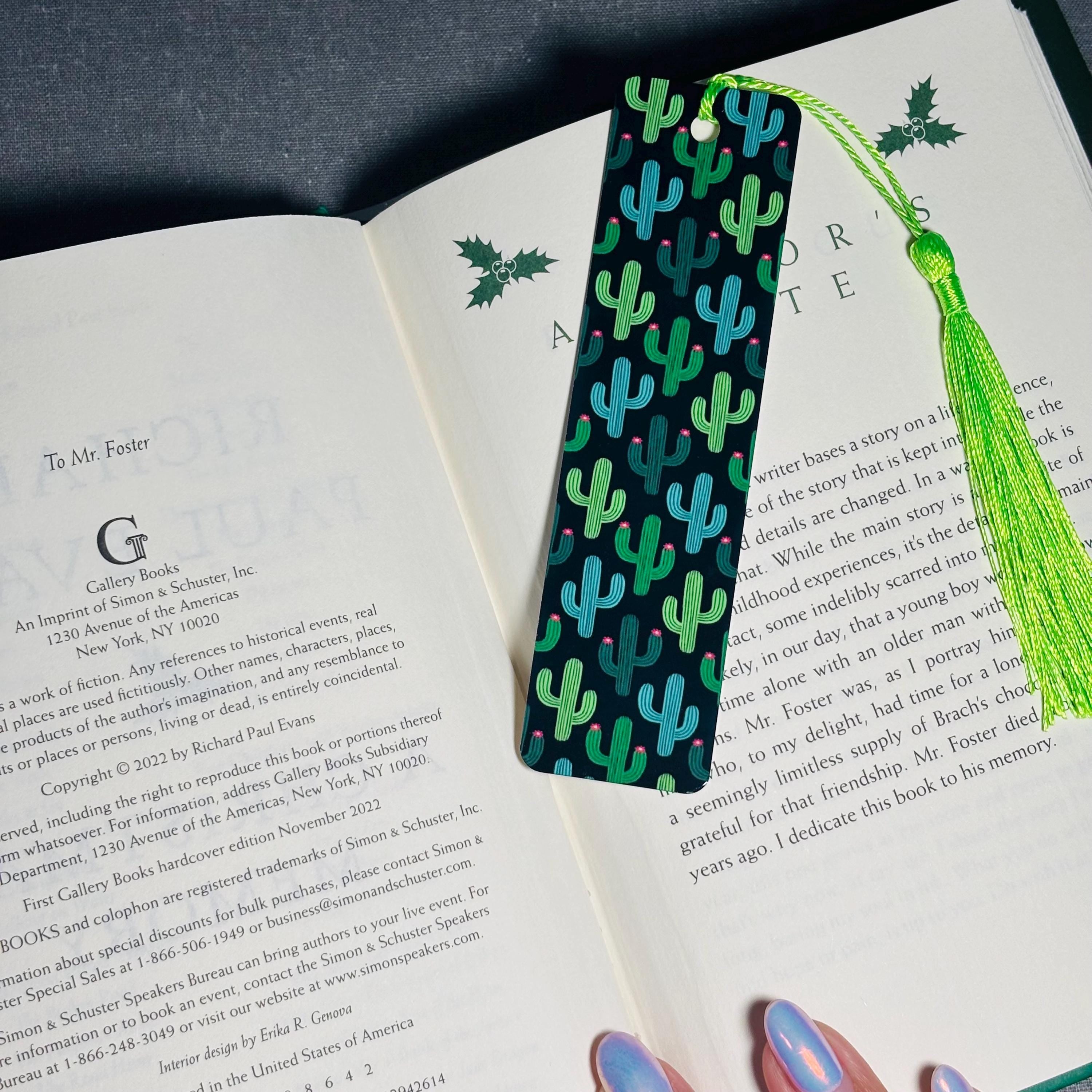 Cactus Bookmark with Tassel – Desert Vibes & Durable Aluminum Page Holder