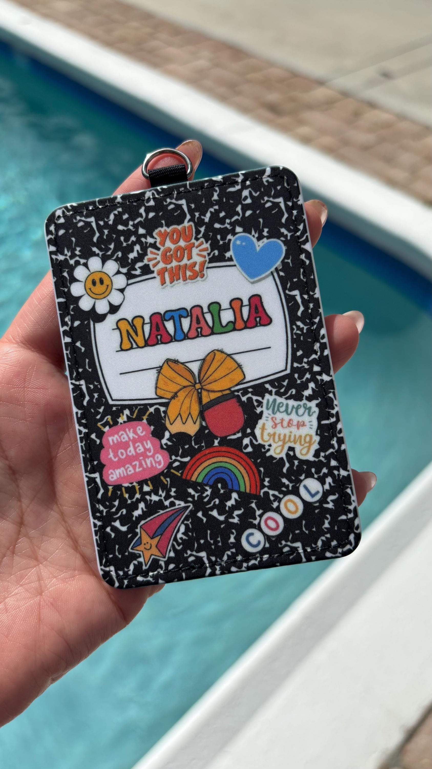 Personalized Composition Notebook ID Badge Holder