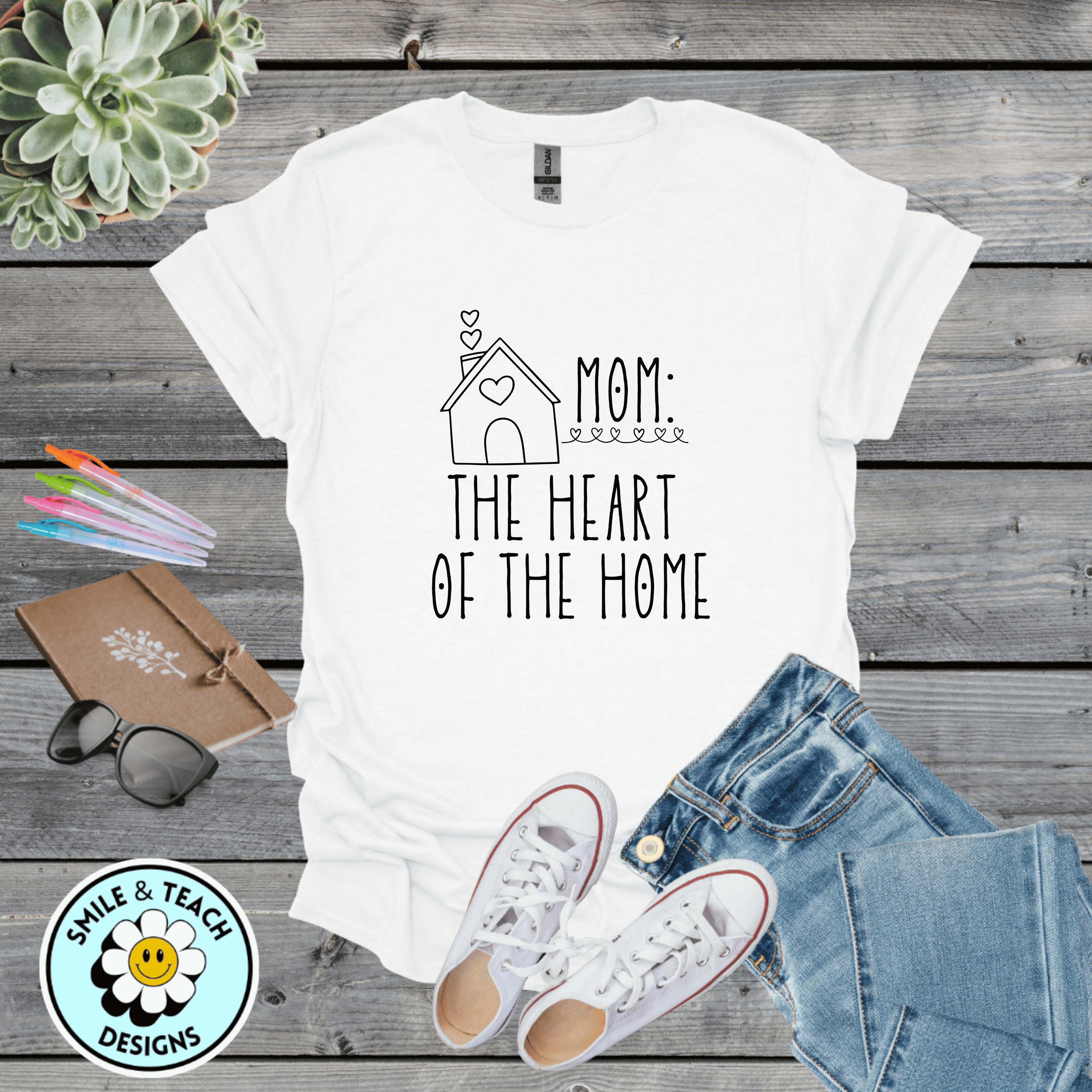 Mom: The Heart of the Home Graphic Tee | Inspirational Mother Shirt | Mother’s Day Gift | Cute Mama T-Shirt