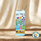 ✏️ Personalized Pencil Teacher Tumbler | Floral Classroom Design
