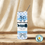 📘 Blue Bows Composition Notebook Tumbler – 20 oz Skinny