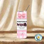 🎀 Personalized Pink Bow Composition Book 20oz Skinny Tumbler – Insulated Stainless Steel