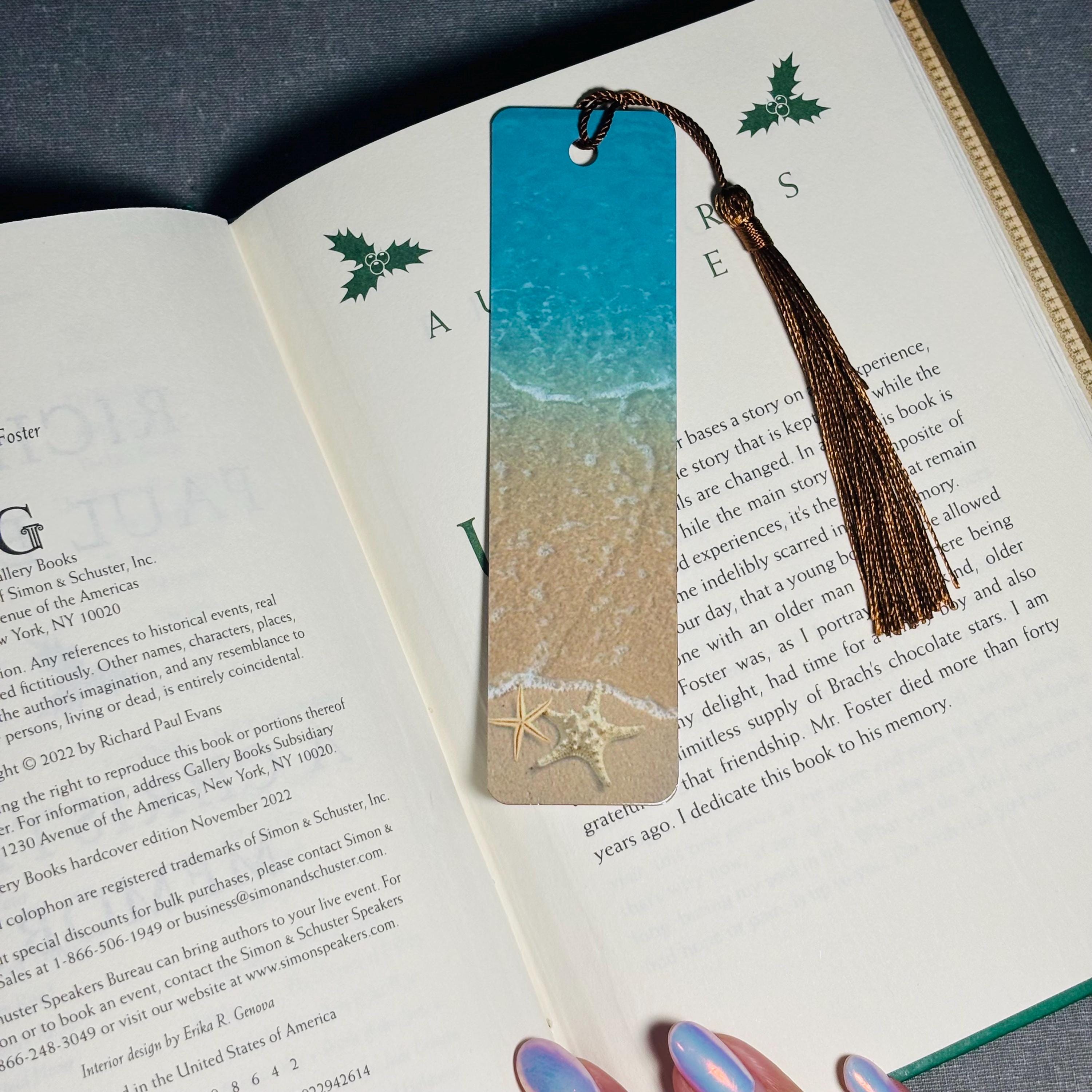 Ocean Waves Bookmark with Tassel – Coastal & Durable Aluminum Page Holder