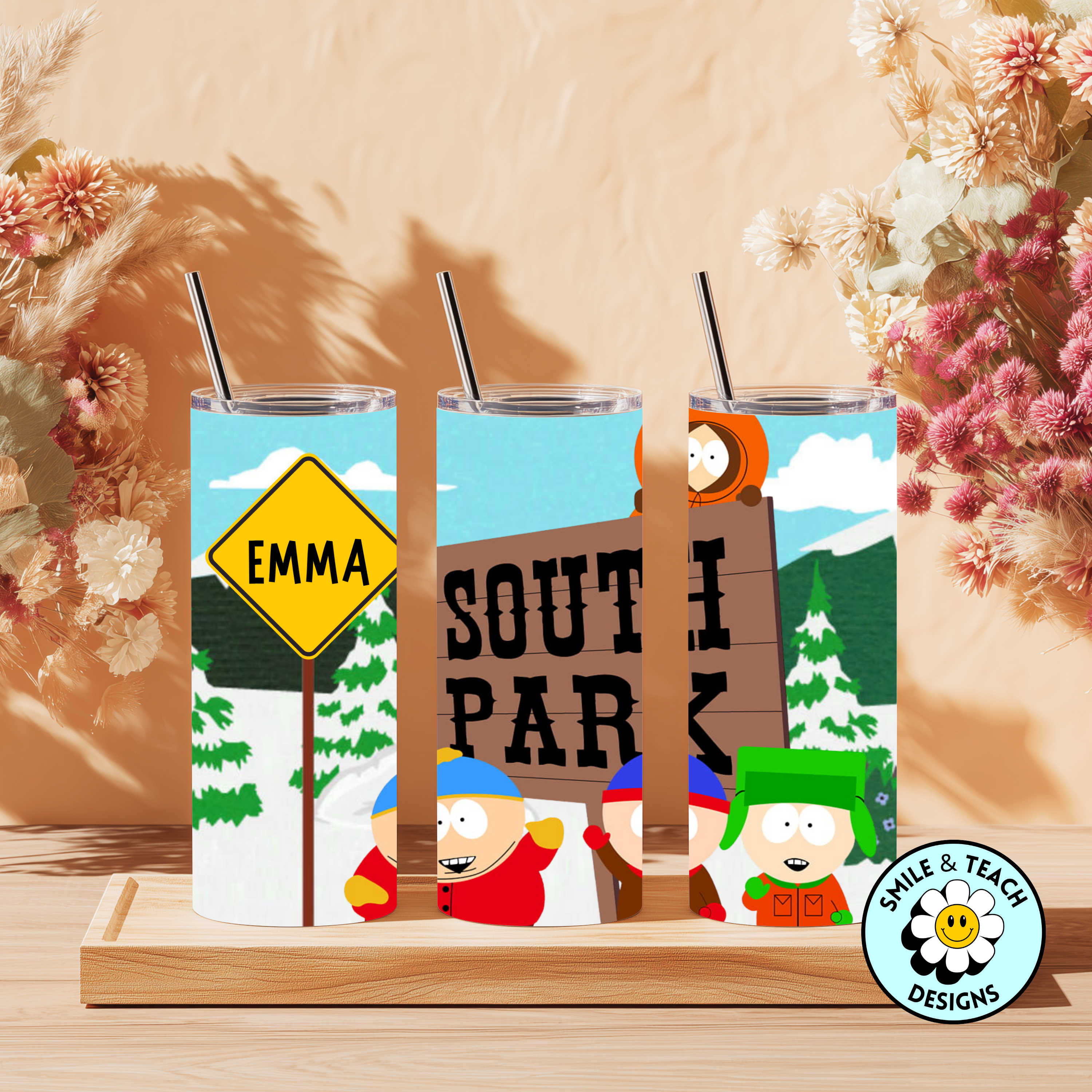 ❄️🏔️ South Park–Inspired Personalized Skinny Tumbler – 20 oz