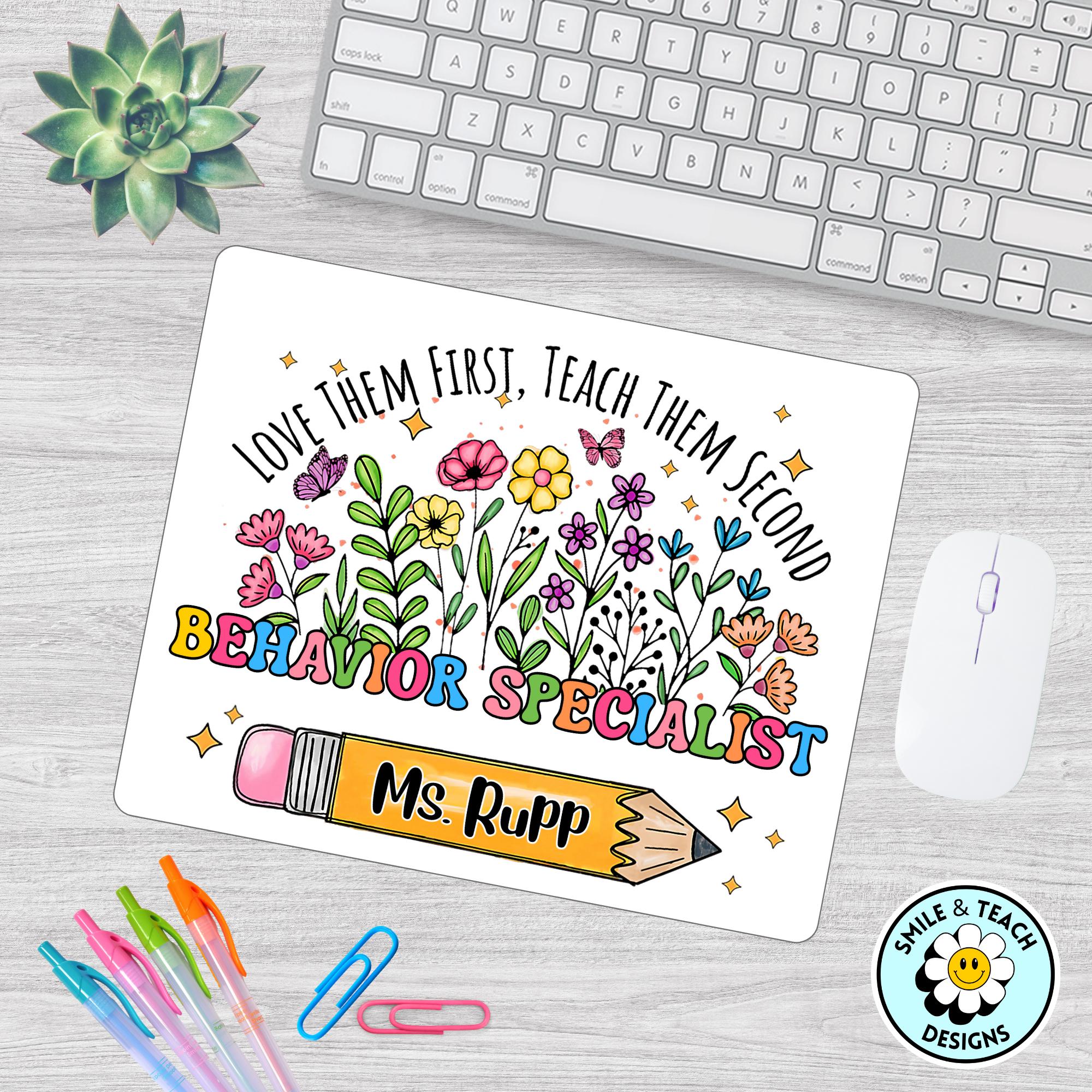 Personalized Behavior Specialist Mouse Pad – Custom Name Teacher Gift